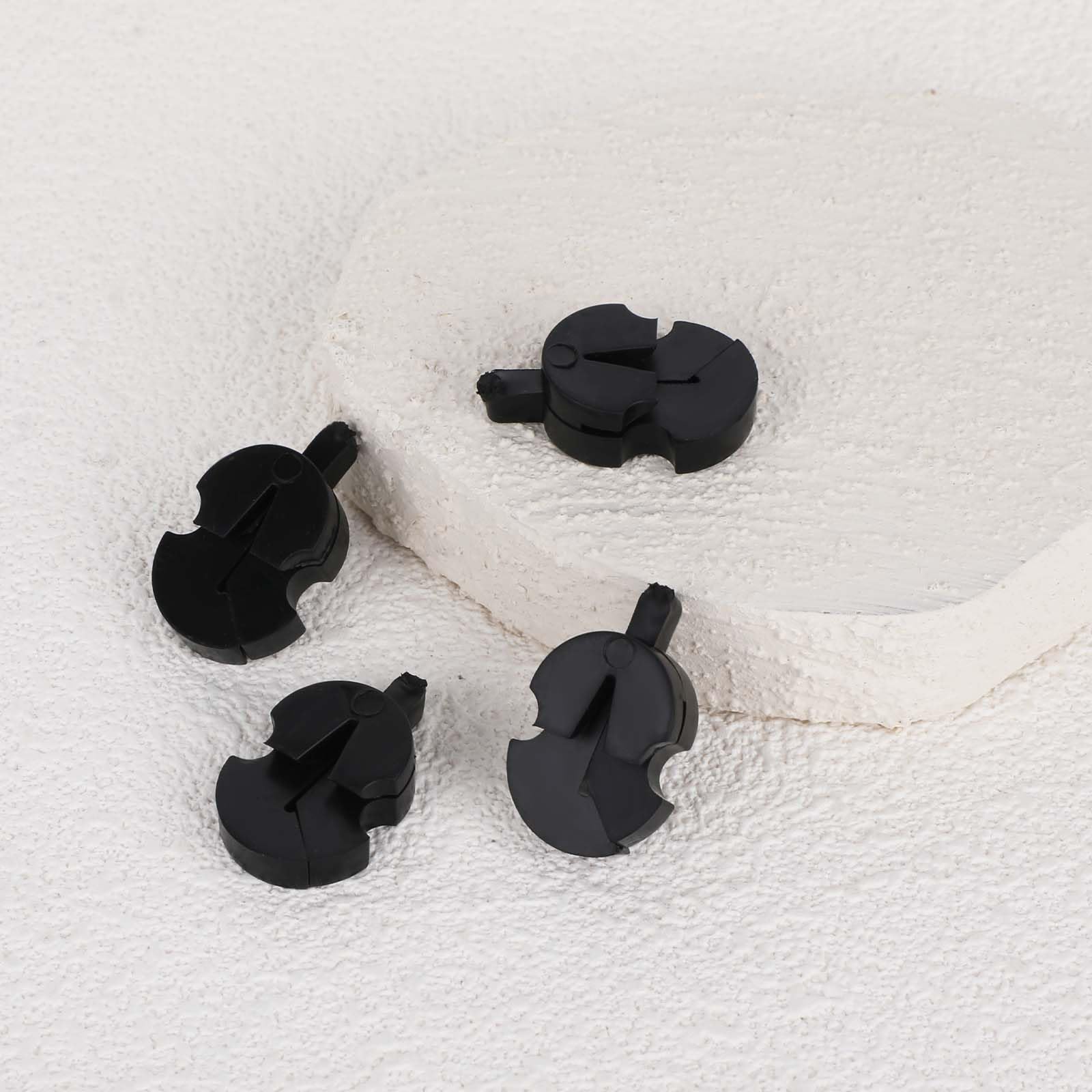 4 Pcs Rubber Violin Practice Mute Set, Small Viola Mute, Tourte Style Rubber Mute For All Violins, Practice Mute Violin(Black)