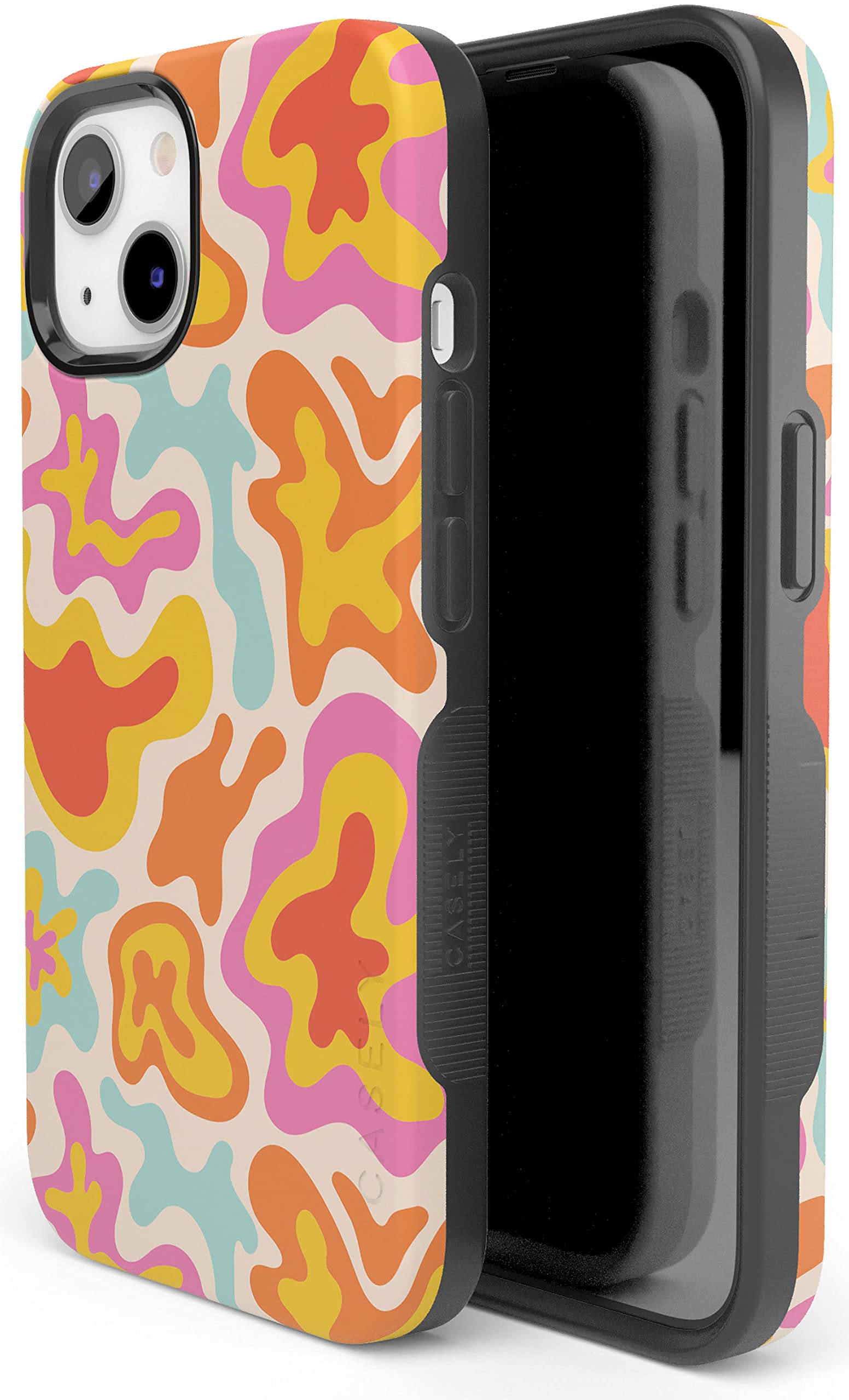 Casely Iphone 14 Case | Tropical Color Splash | Abstract Retro Girly | Compatible With Magsafe | Bold Protective Design