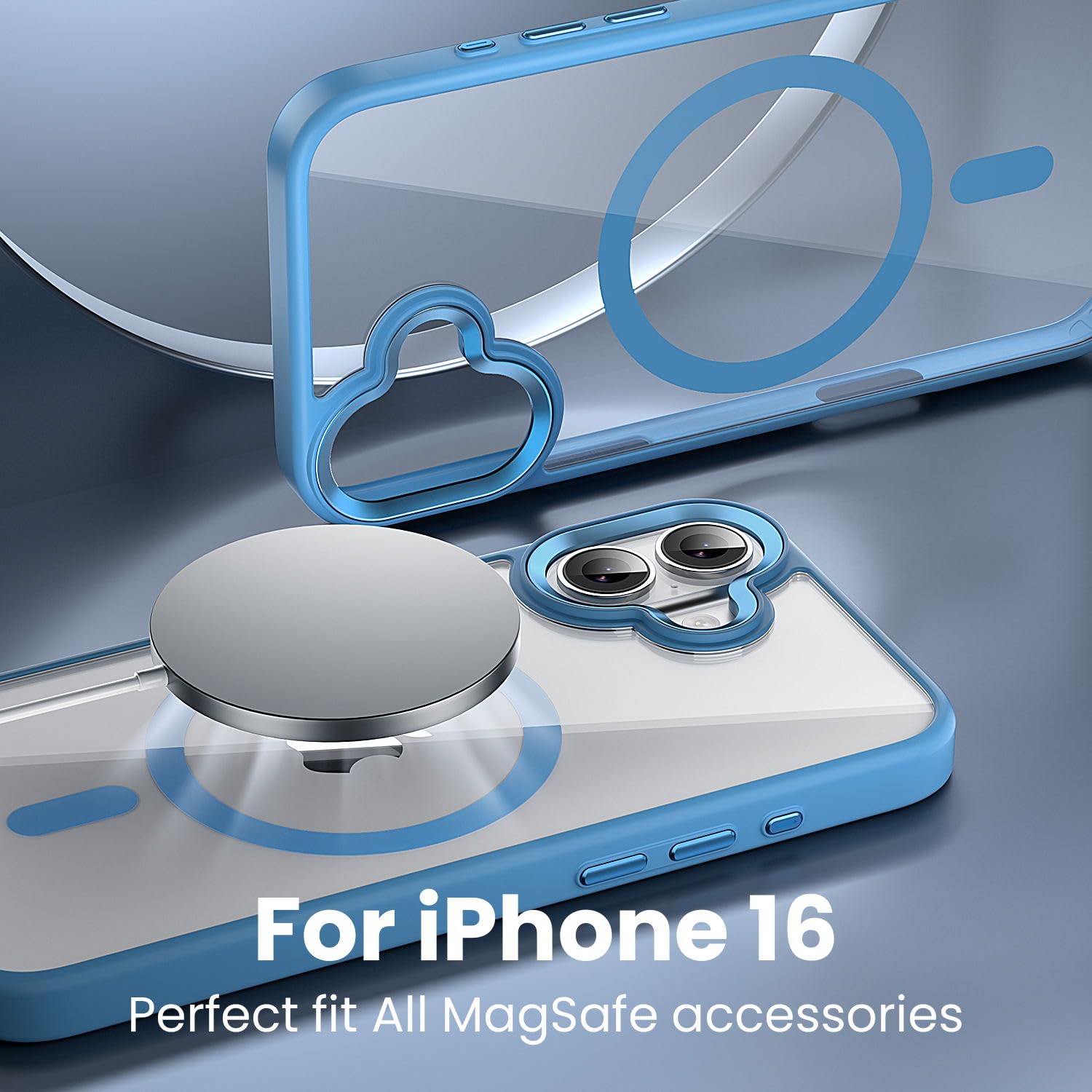 Gyizho Magnetic Case For Iphone 16 Plus Case, [Military Grade Drop Tested] [Compatible With Magsafe] Slim Protective Cover Trans