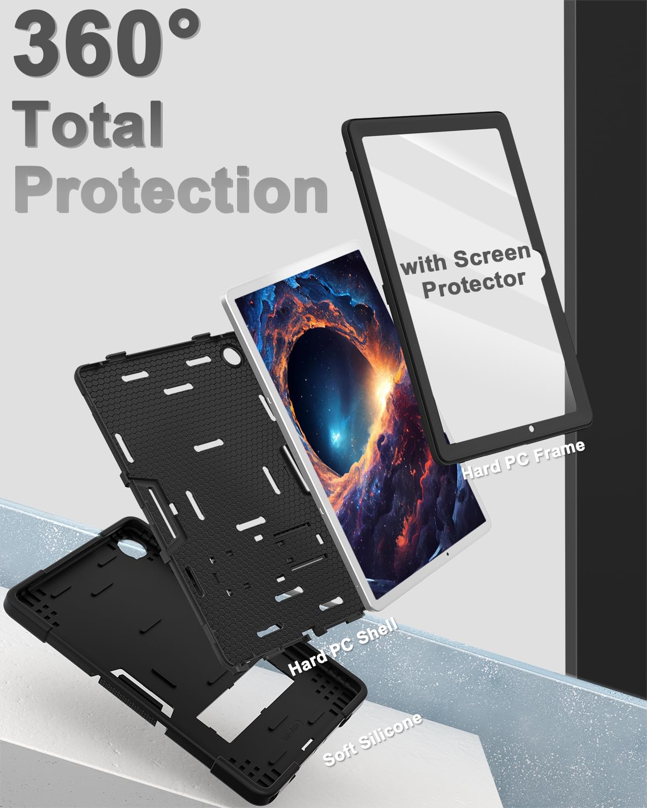 Wesorol Galaxy Tab A9 Plus Case,Samsung Tablet A9 Plus Case With Built In Screen Protector Kickstand,Hybrid Shockproof Samsung G
