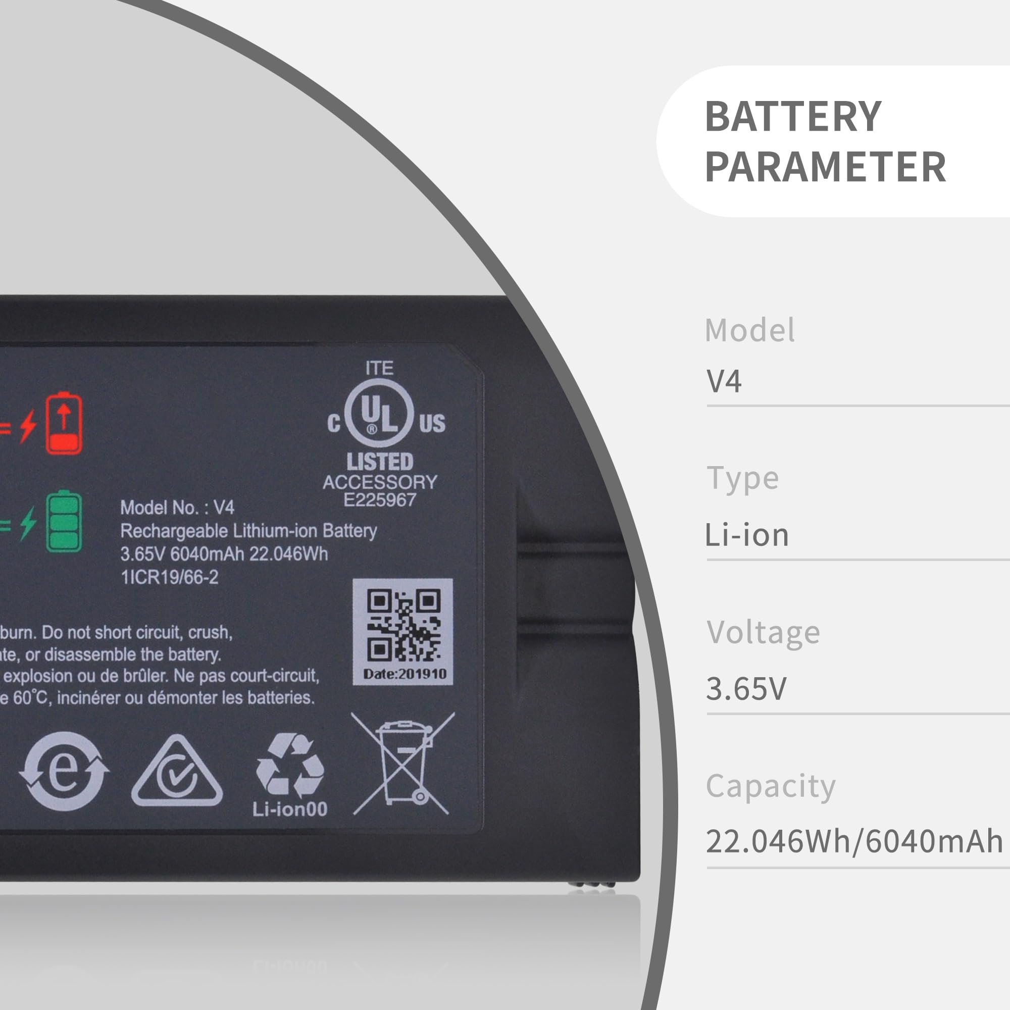 2Pack Battery Replacement For Video Ring Doorbell Camera 1/2/3/4, Spotlight Camera, Rechargeable Upgraded Cam Batteries (2Nd & 3