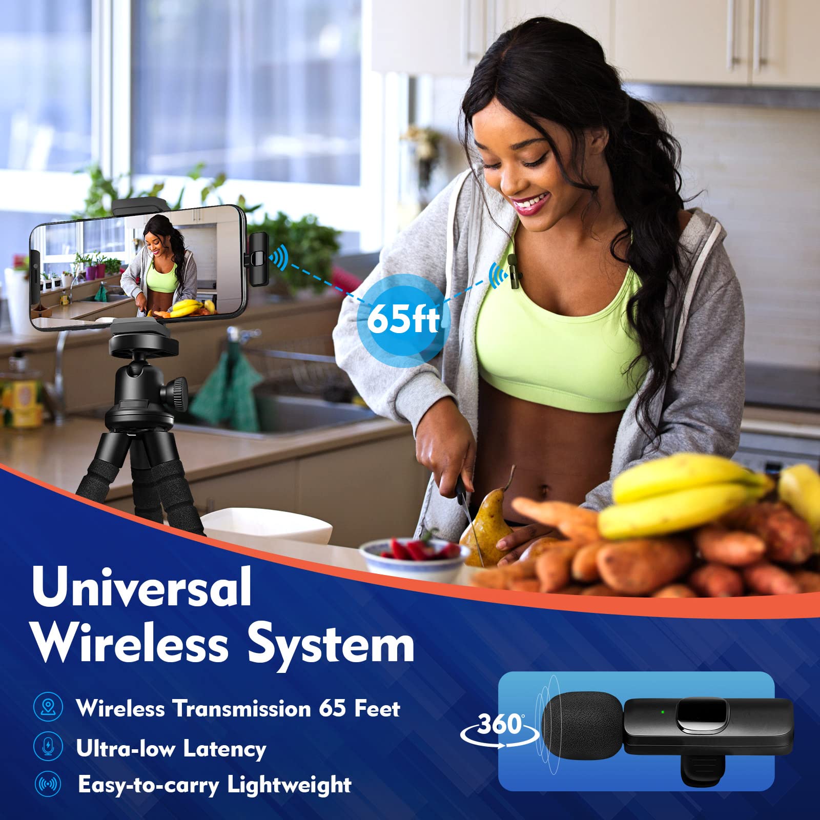 Tutglobal Usb C Mini Microphone For Iphone 15 16,Ios And Android Devices,2 Pack Wireless Lavalier Microphones + 4 Extra Windscre