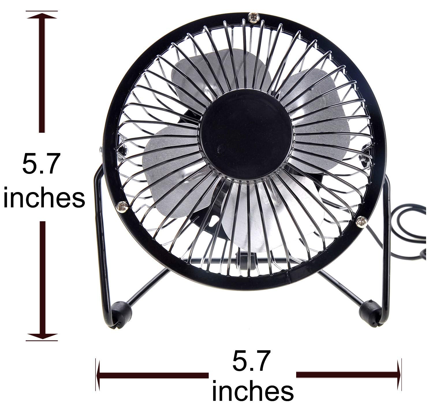 Az Trading & Import Portable Mini Metal Usb Table Fan (Black)