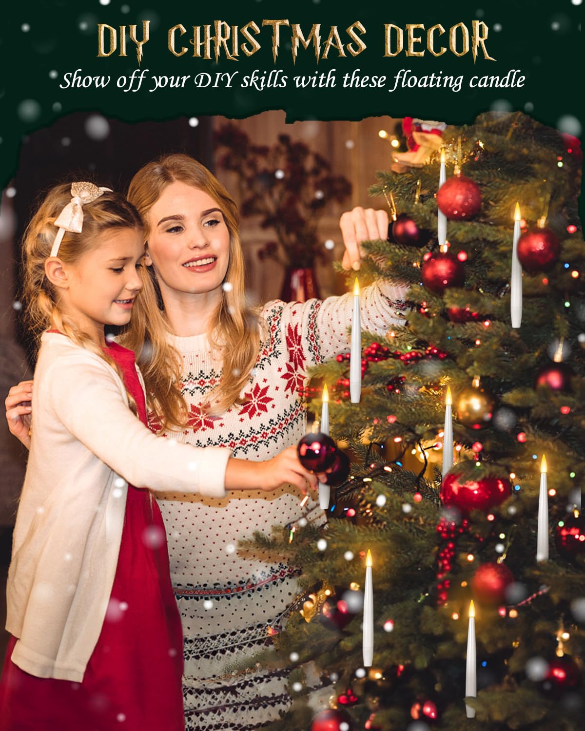 Floating Candles 3Pcs (No Wand)   Magic Hanging Candles Flickering Warm Light Flameless Candles With Remote, Floating Lights For