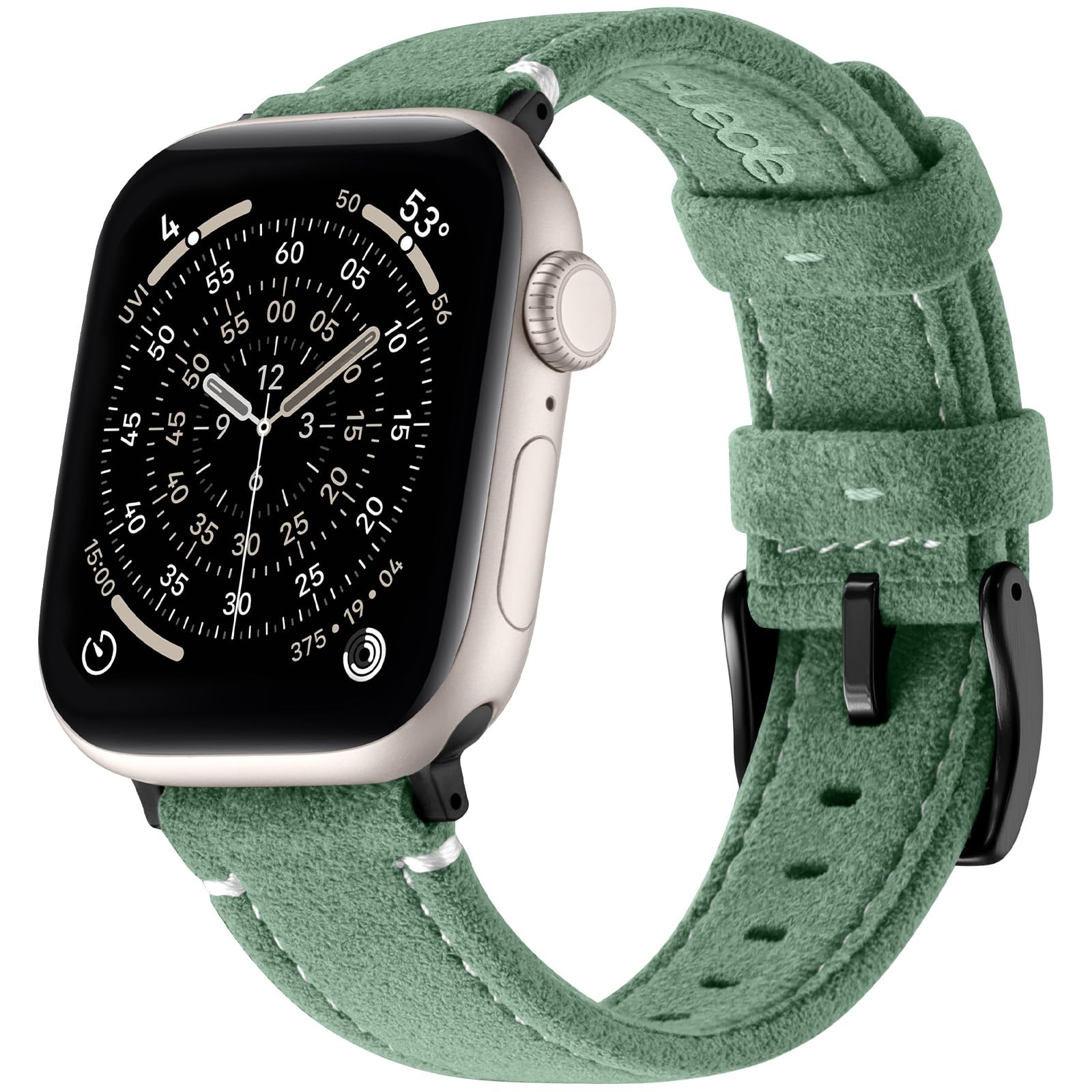 Bandletic Suede Leather Band Compatible with Apple Watch Bands for Women 40mm 38mm 41mm 42mm Men, Soft Slim Breathable Replaceme