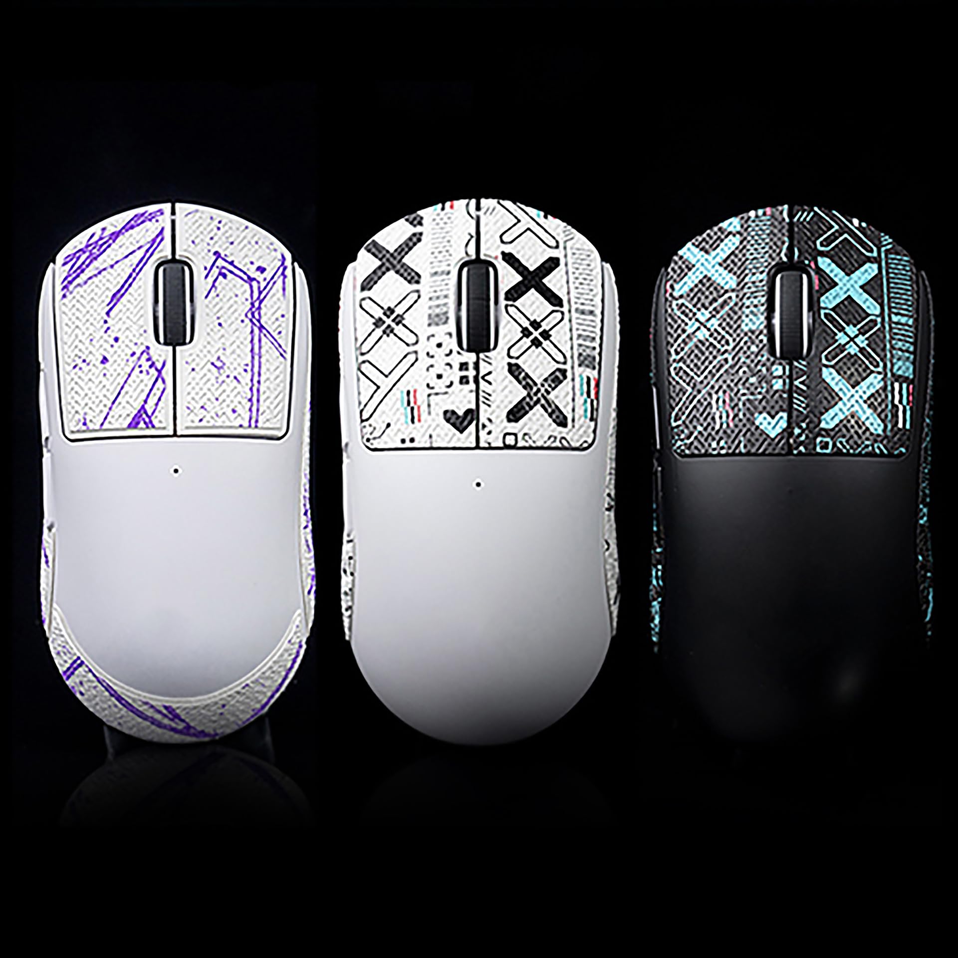 Hokeyio Mouse Grips For Logitech G Pro X Superlight Non Slip Suck Sweat Pre Cut Without Mouse Print-Set White Crimping 0.5Mm