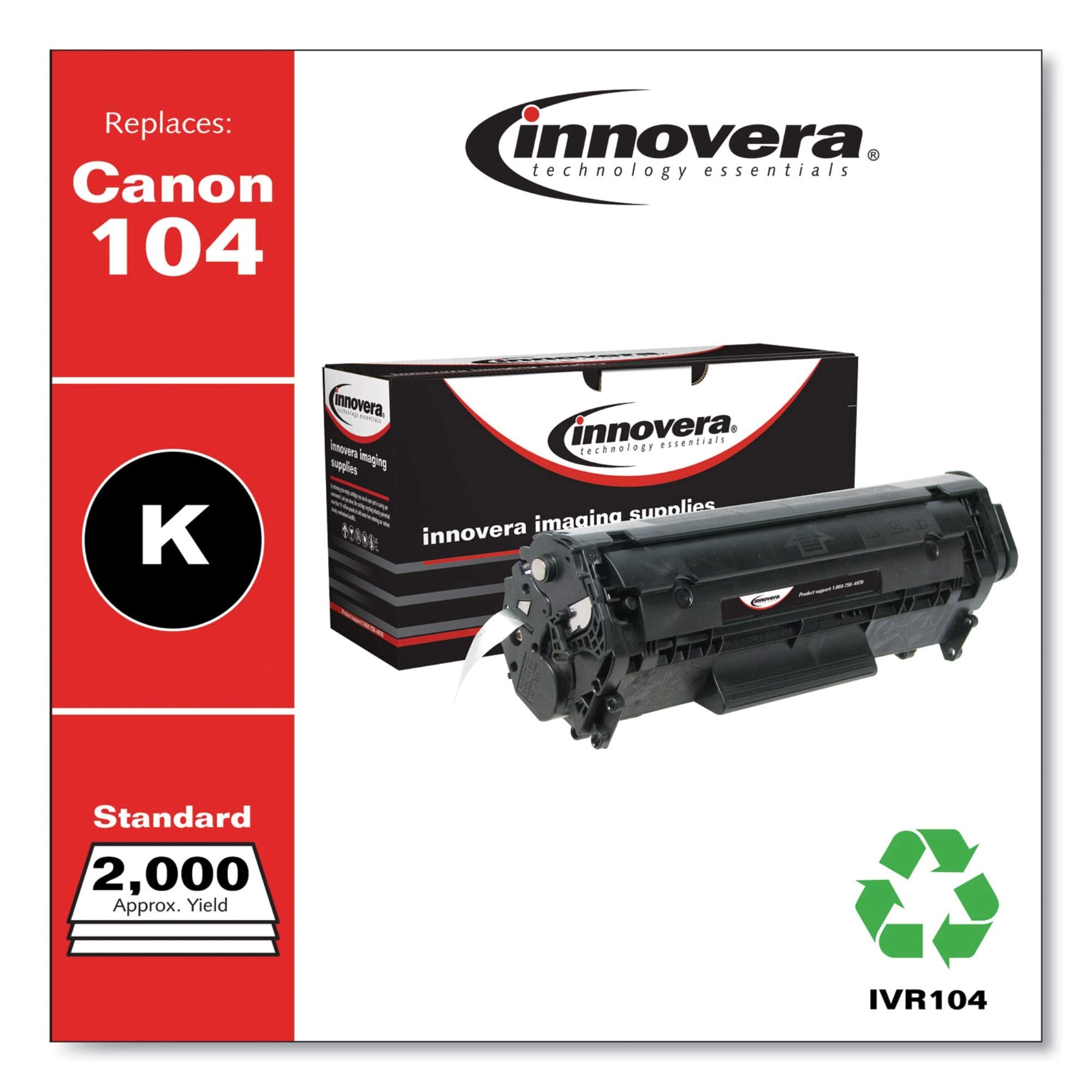 Remanufactured 0263B001Aa (104) Toner, 2000 Yield, Black