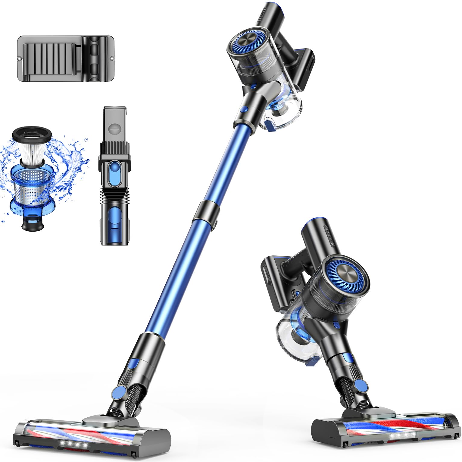 Mbttodf Cordless Vacuum Cleaner, 80000 Rpm High Speed Brushless Motor Powerful Vacuum Cleaners For Home, Up To 40 Mins Runtime,