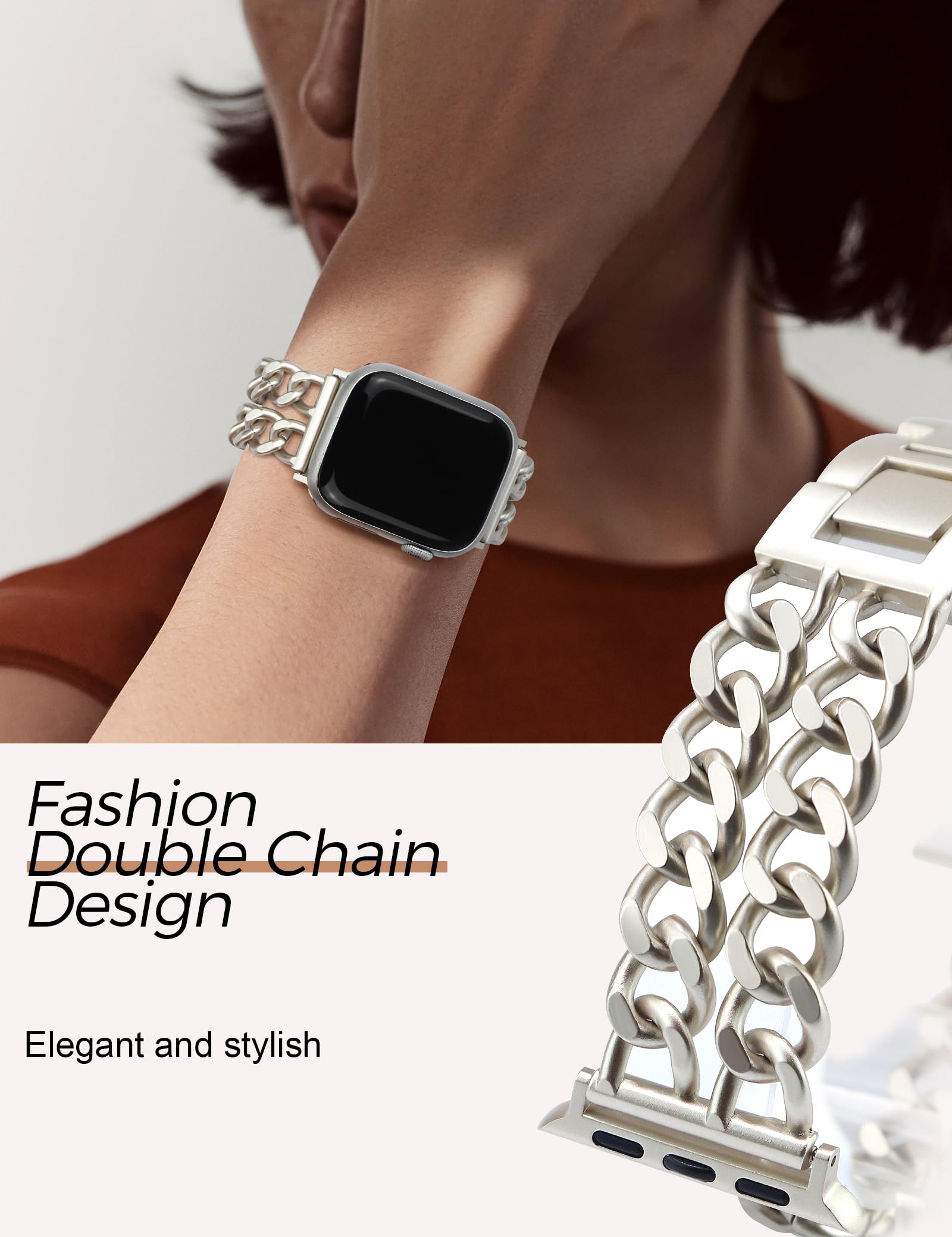 Jr.Dm Starlight Watch Bands For Women Compatible With Apple Watch Band 38Mm 40Mm 41Mm 42Mm (S10) Adjustable Metal Band Cowboy St