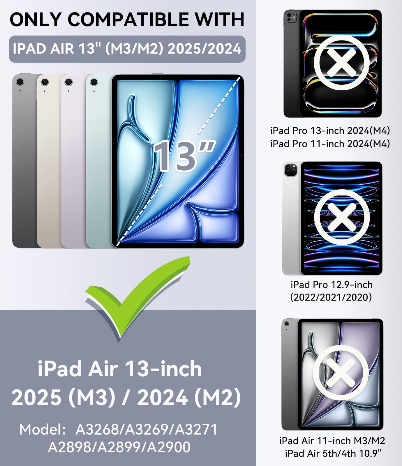 Okp Case For New Ipad Air 13 Inch M3 (2025), For Ipad Air 13-Inch M2 (2024), Heavy Duty Shockproof Rugged Ipad Air 13   Protec