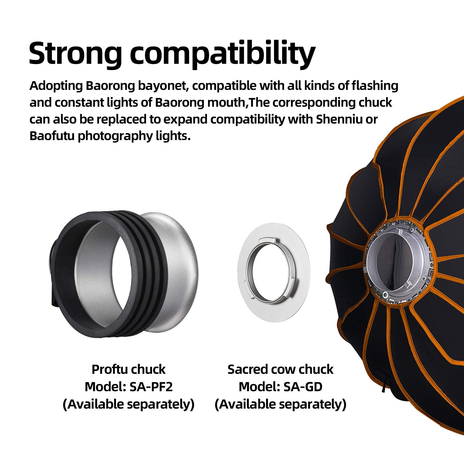 Godox Qr P120 47In / 120Cm Deep Parabolic Softbox Bowens Mount With Grid,Carrying Bag For Photo Studio Portrait Video Shooting (