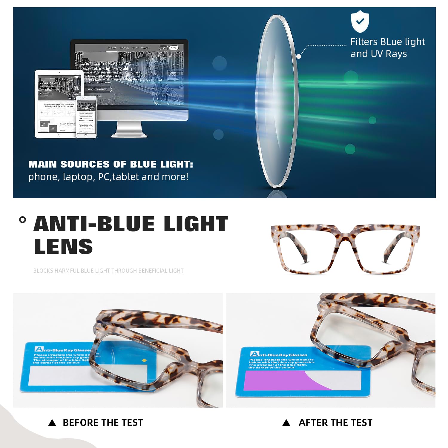 Tianyesy Blue Light Glasses For Women Men   Ideal For Work/Gaming/Tv   Anti Eyestrain Uv Protection,Blocking Screen Glare (Grey
