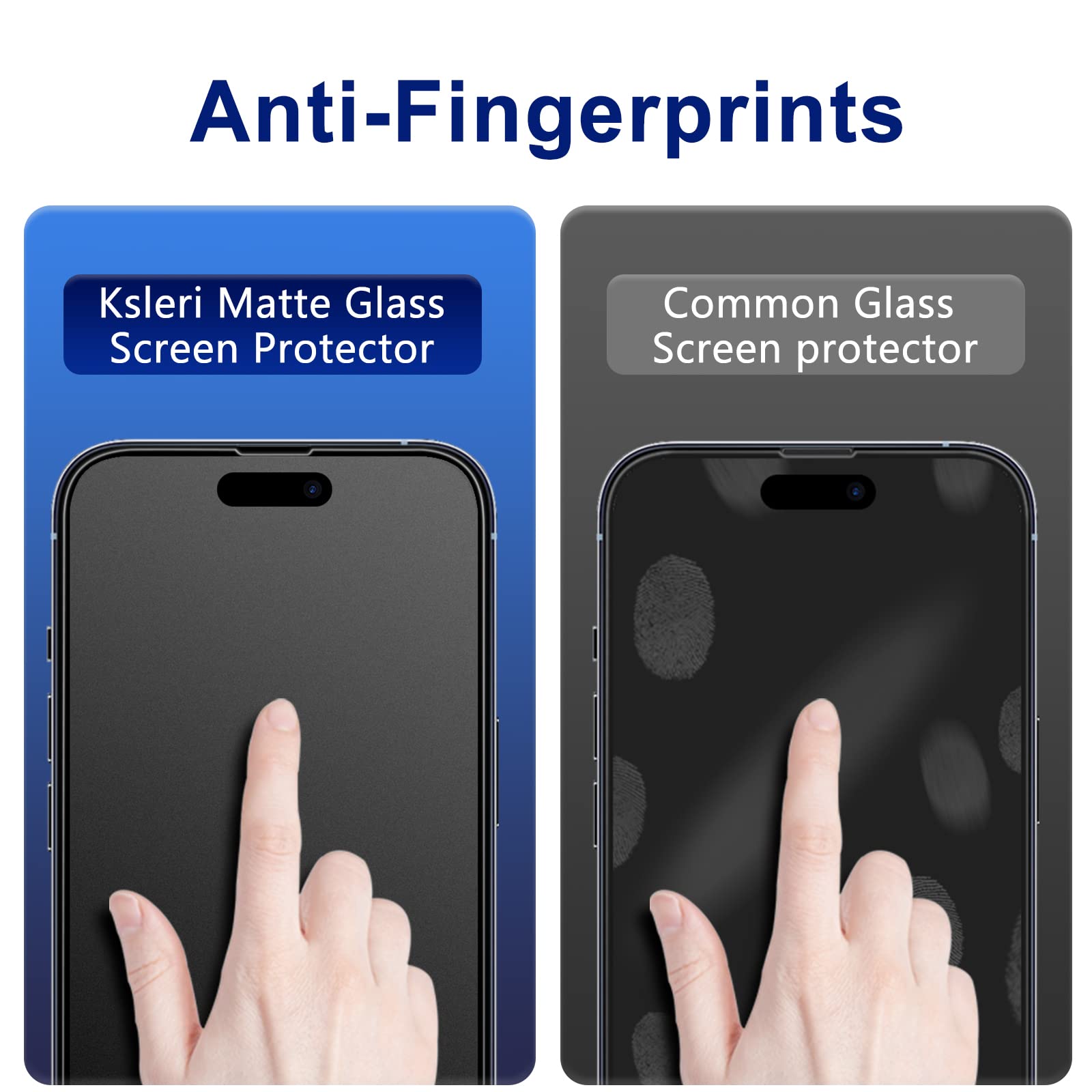 Ksleri 2 Pack Matte Glass Screen Protector For Iphone 14 Pro 6.1 Inch 2022 With Easy Installation Frame, Anti Glare Anti Fingerp