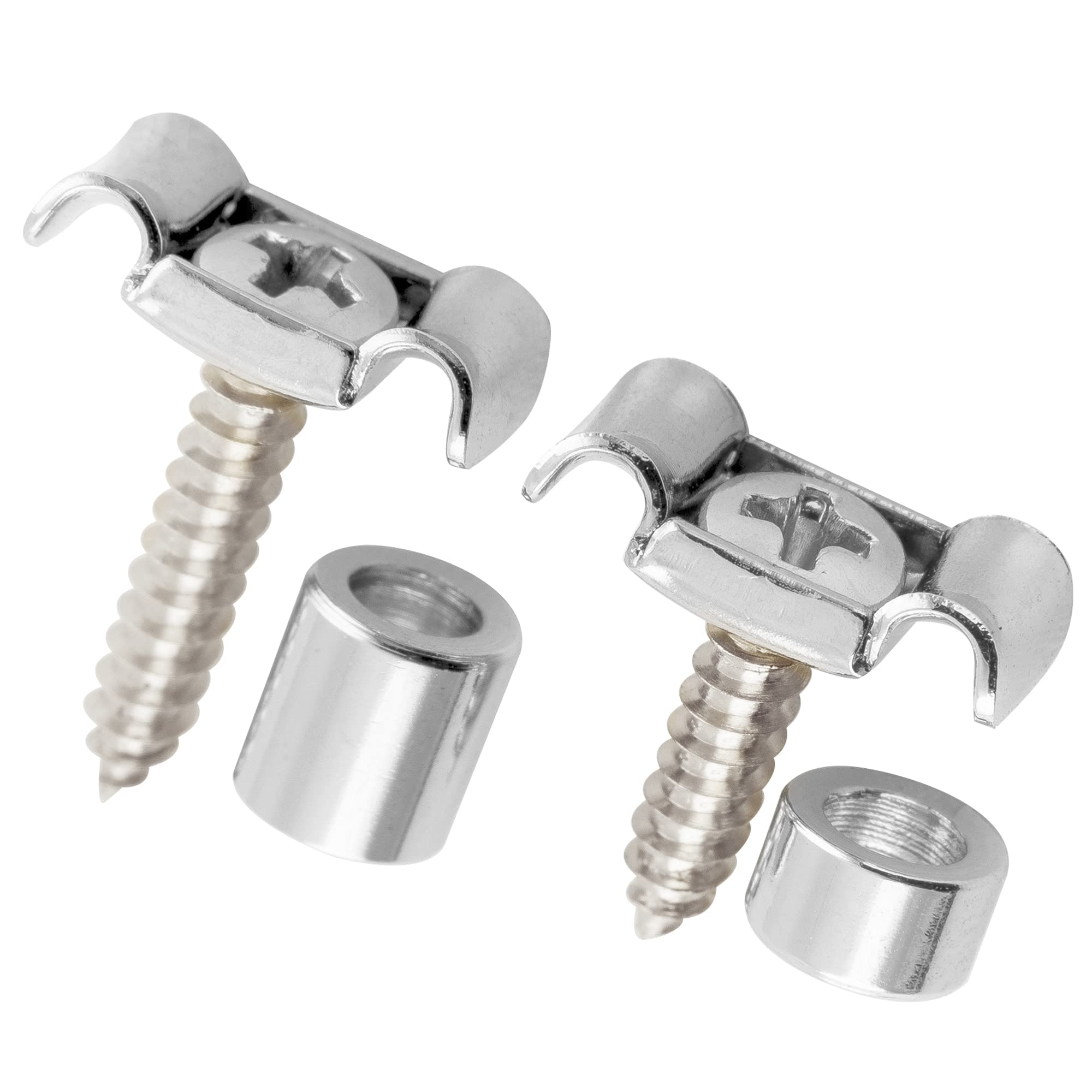 Musiclily Pro Steel Vintage Butterfly Style String Retainer String Trees String Guides For Electric Guitar, Chrome (Set Of 2)