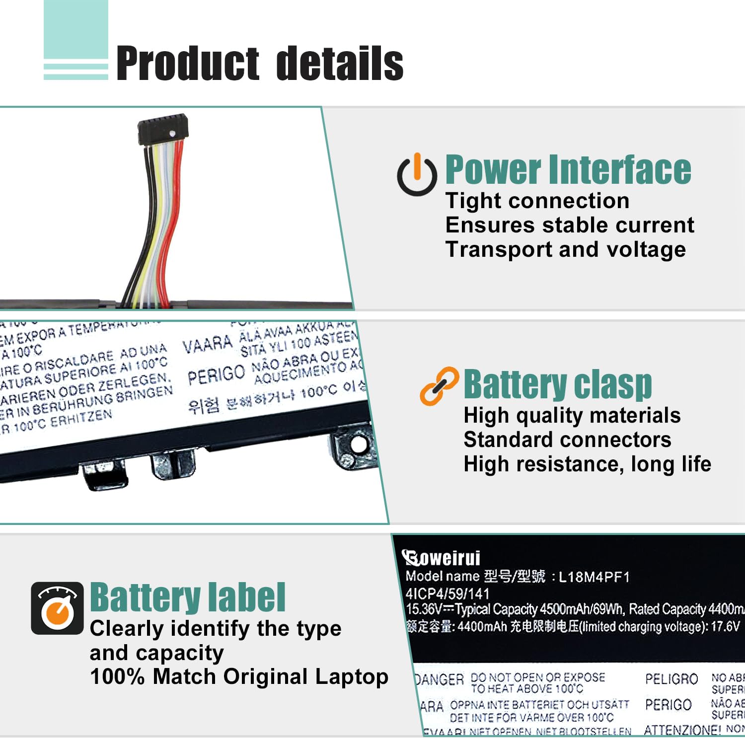 Boweirui L18M4Pf1 L18D4Pf1 Battery For Lenovo Yoga 9 15Imh5 82De, Lenovo Yoga C940 15Irh 81Te, Lenovo Ideapad S740 15Irh Series