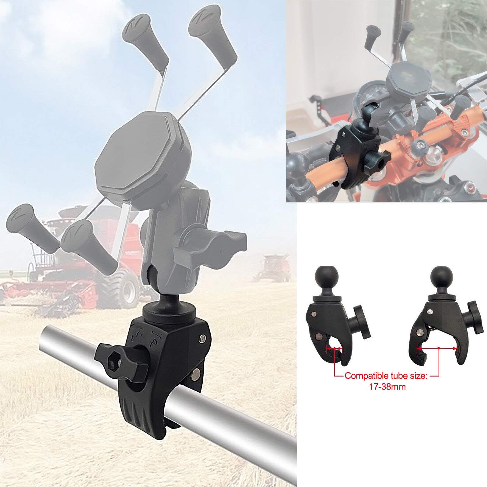 Givubes Tough Clamp Base With 1'' Rubber Ball Head