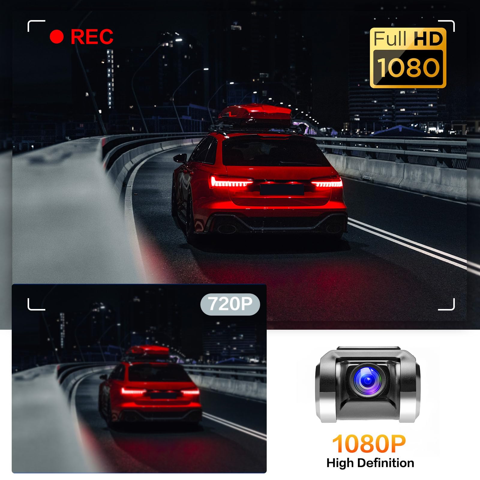 Hikity Usb Dvr On-Dash Camera - Loop Recording Dash Camera For Cars With 32Gb Sd Card 24H Parking Mode Driving Recorder Ldws Fcw