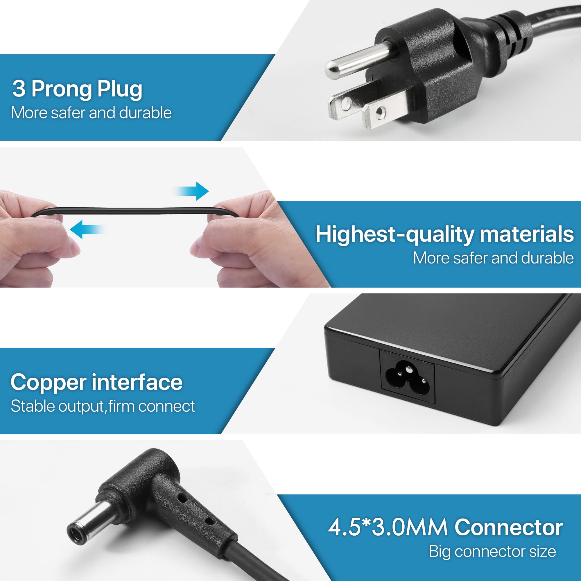 120W Ac Charger A17 120P2A Fit For Asus Zenbook Flip 15 Q528E Q537F Q538E Q539Z Q537Fd Bi7T7, Q528Eh 202.Bl, Q538Ei 202.Bl Zenbook Ux534F Q546F Q547F Q506F Q526F Q536F Laptop Power Cord