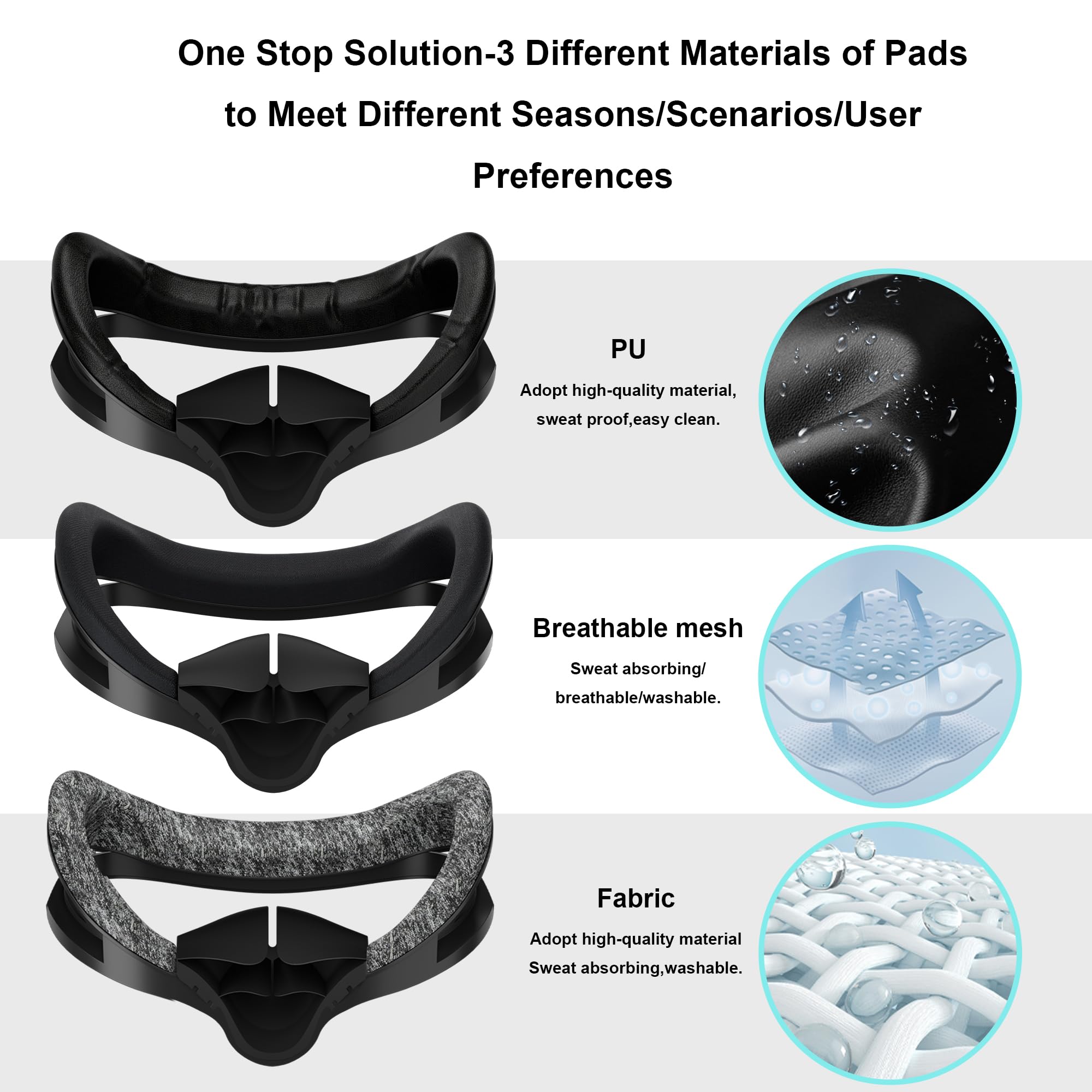 Globular Cluster F3 V3 Magnetic Facial Interface For Quest 3, Flexible And Adaptive Frame With Multi-Material Pads, Not Compatib