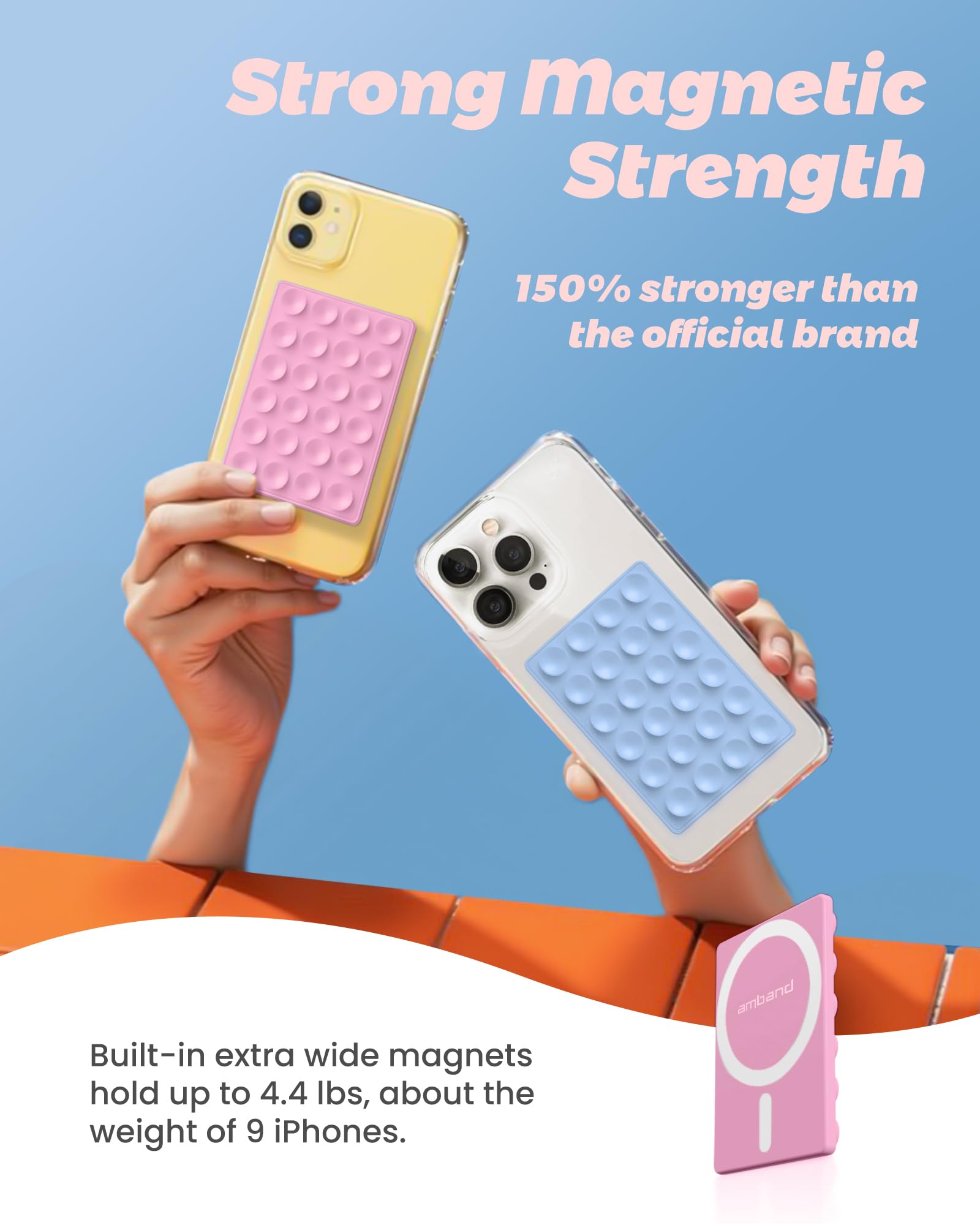 Amband Airplane Travel Essentials Phone Holder, Anti-Slip Magnetic Suction Cup Phone Mount For Iphone Fits Magsafe Attachment, I