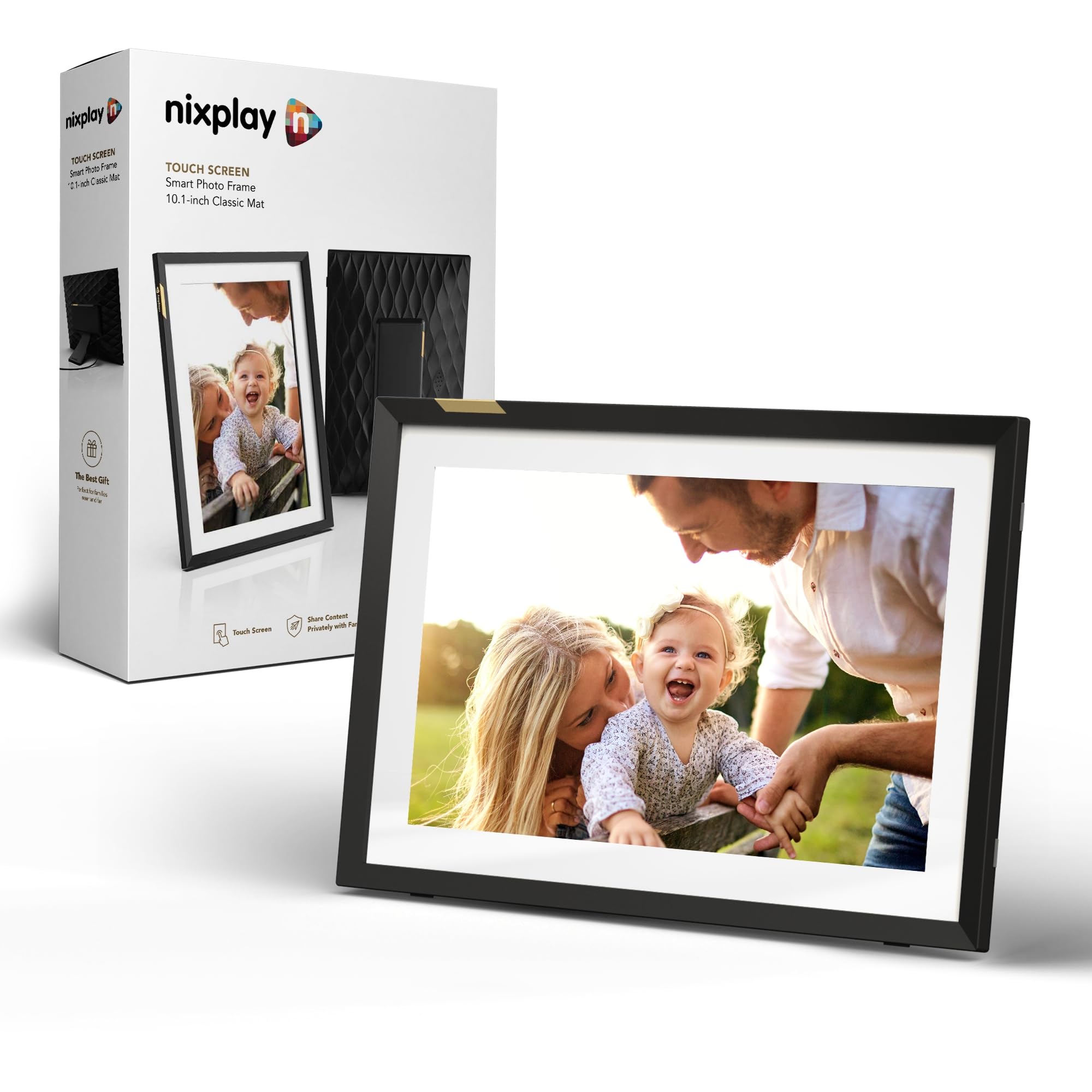 Nixplay 10.1    Digital Photo Frame   Connecting Families & Friends (Black/White Matte)