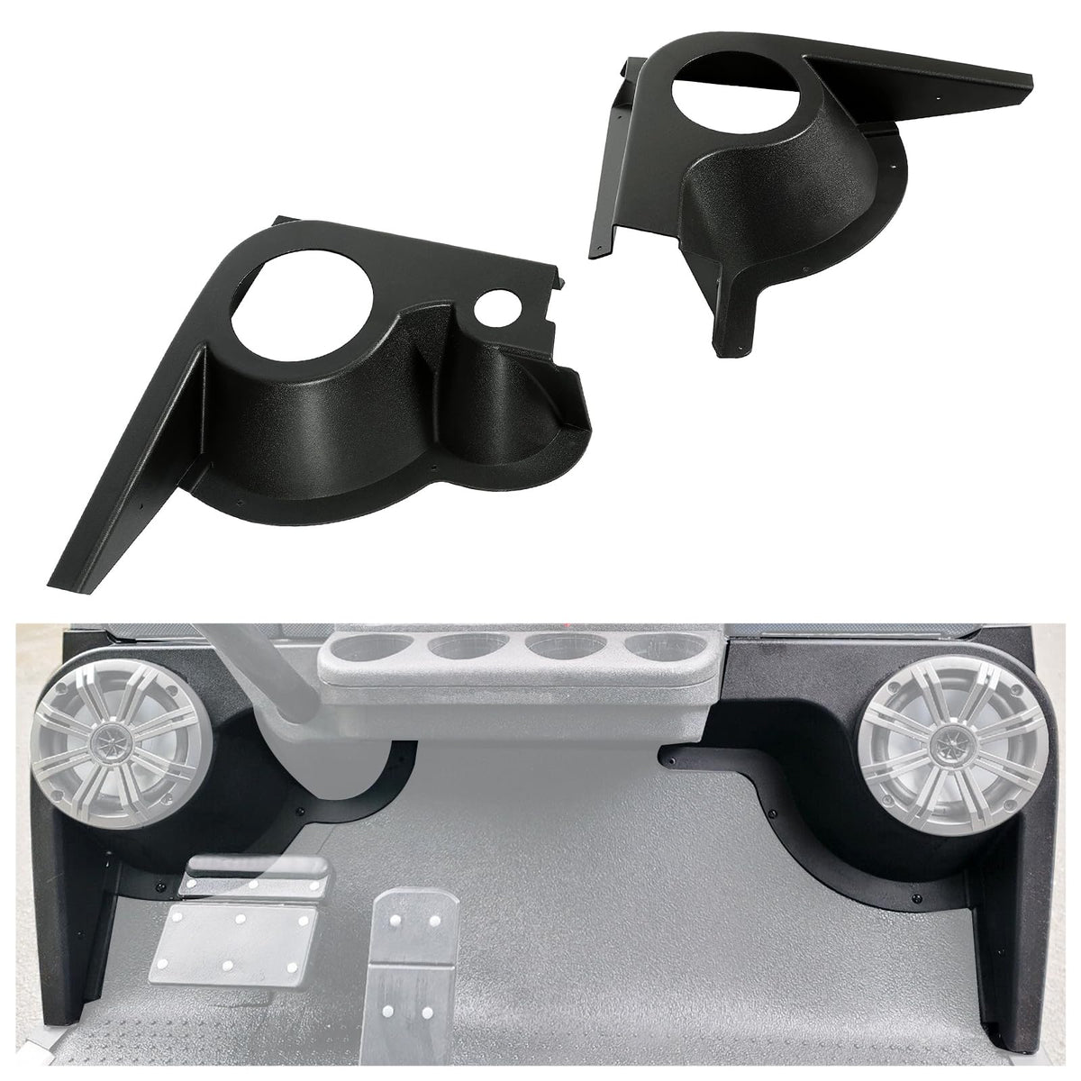 Kuafu Speaker Pods Compatible With 1994 2023 Ezgo Txt Replacement For 627153 Golf Cart Black Texture Pair Abs Speaker Stands