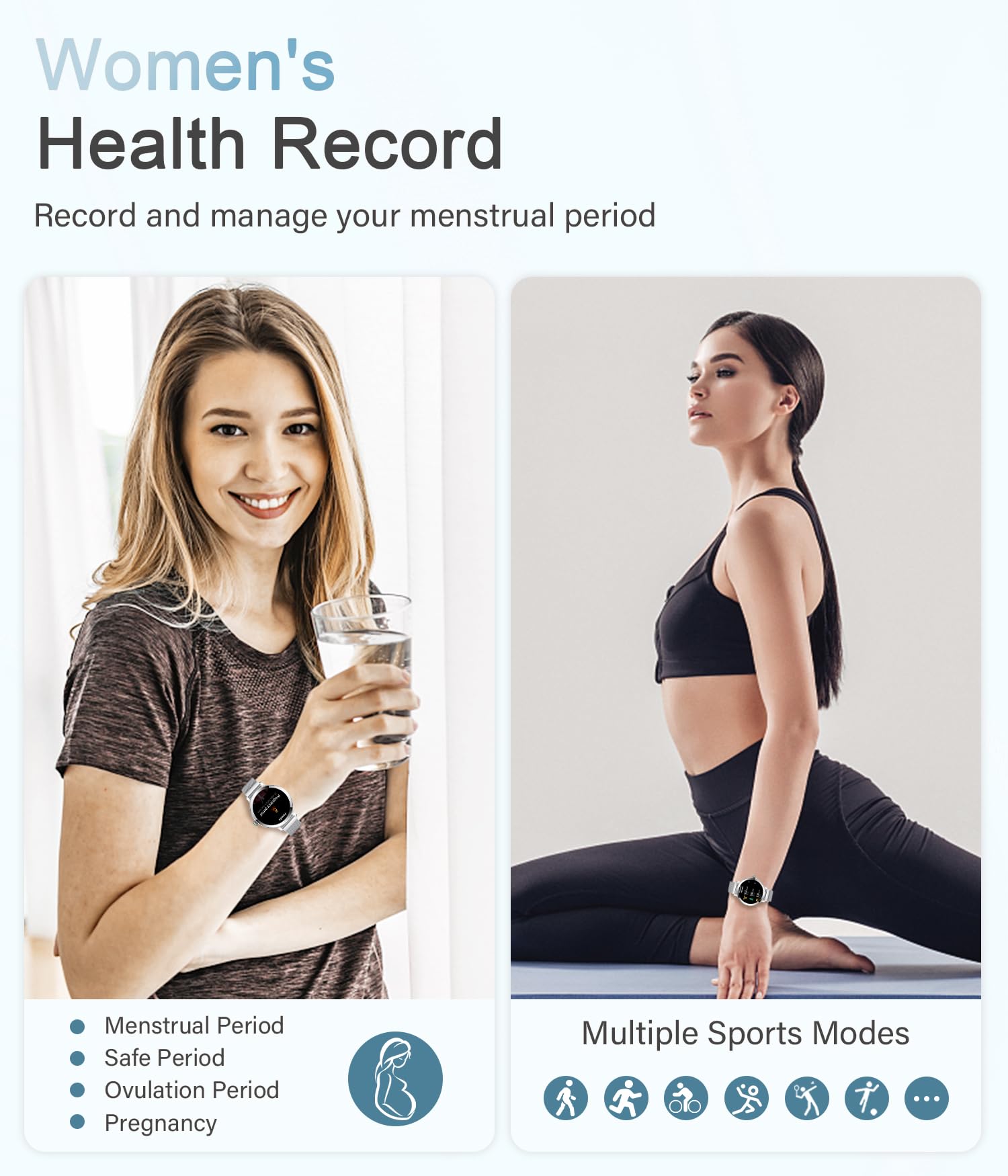 Niolina Smart Watches For Women, 1.106'' Amoled Small Screen Smartwatch Answer/Make Call For Android Ios Phones, Ip68 Waterproof