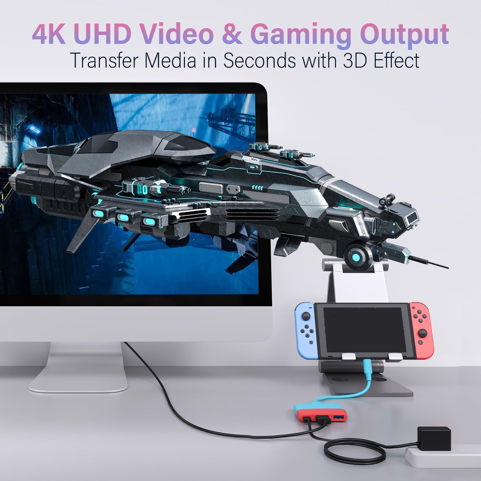 Battony Usb C To Hdmi Adapter For Nintendo Switch/Switch Oled/Macbook Pro Air/Ipad Pro/Android Phone, Usbc To 4K Hdmi Output Mul