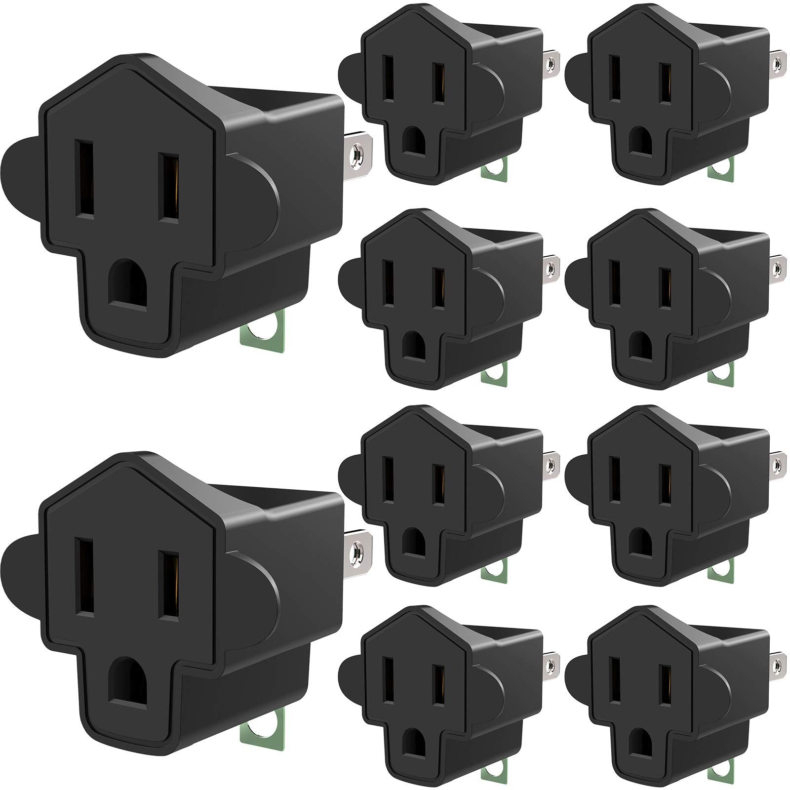 3 Prong To 2 Prong Grounding Adapter Wall Outlet Converter, Jackyled 2 Prong Power Adapter Fireproof Material 392? Resistant Hea