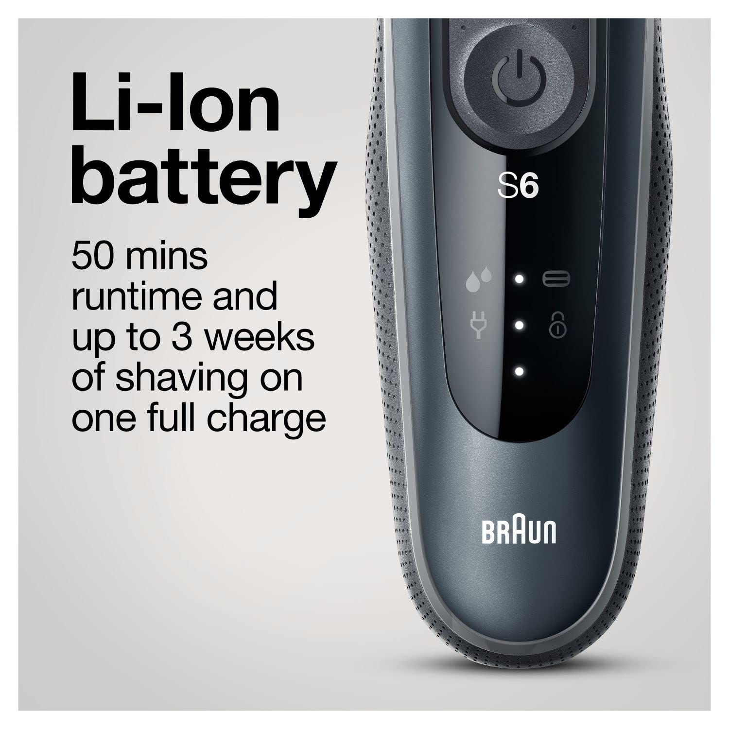 Braun Electric Shaver For Sensitive Skin, Wet & Dry Shave, Series 6 6075Cc, With Beard Trimmer, Clean & Charge Smartcare Center,