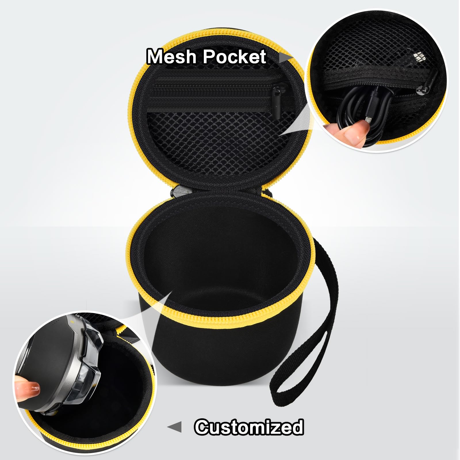 Againmore Hard Case for Wyklaus, Microtouch, SOLIMPIA, Tustow, Redbreak Shavers - Black Travel Razor Storage Bag for Grooming Kit