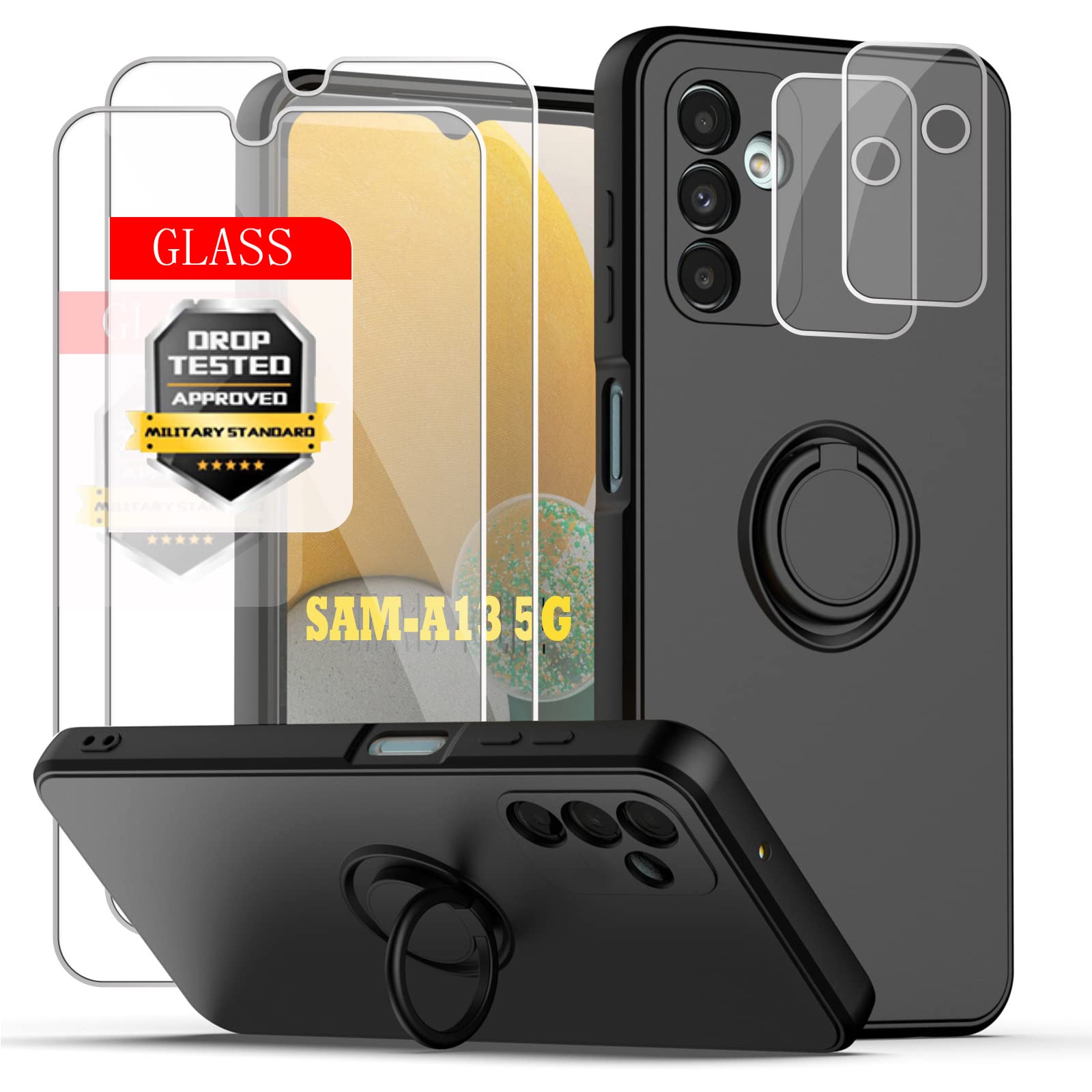 Esakycn For Samsung Galaxy A35 5G Case With Screen Protector [2 Pack] And Camera Lens Protector [2 Pack], Phone Case Silicone Ma