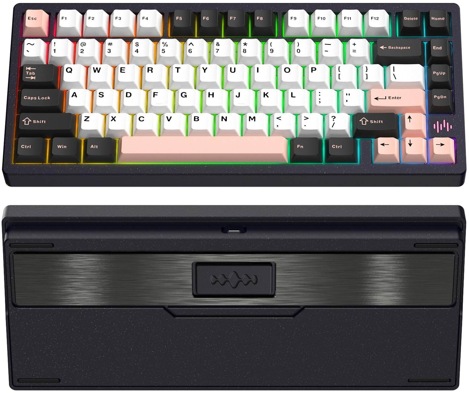 KEEBMONKEY PMOKEY Wave 75 CNC Aluminum Quick Release TriMode Wireless Gaming Keyboard,QMK/VIA TriMode Mechanical Keyboard with