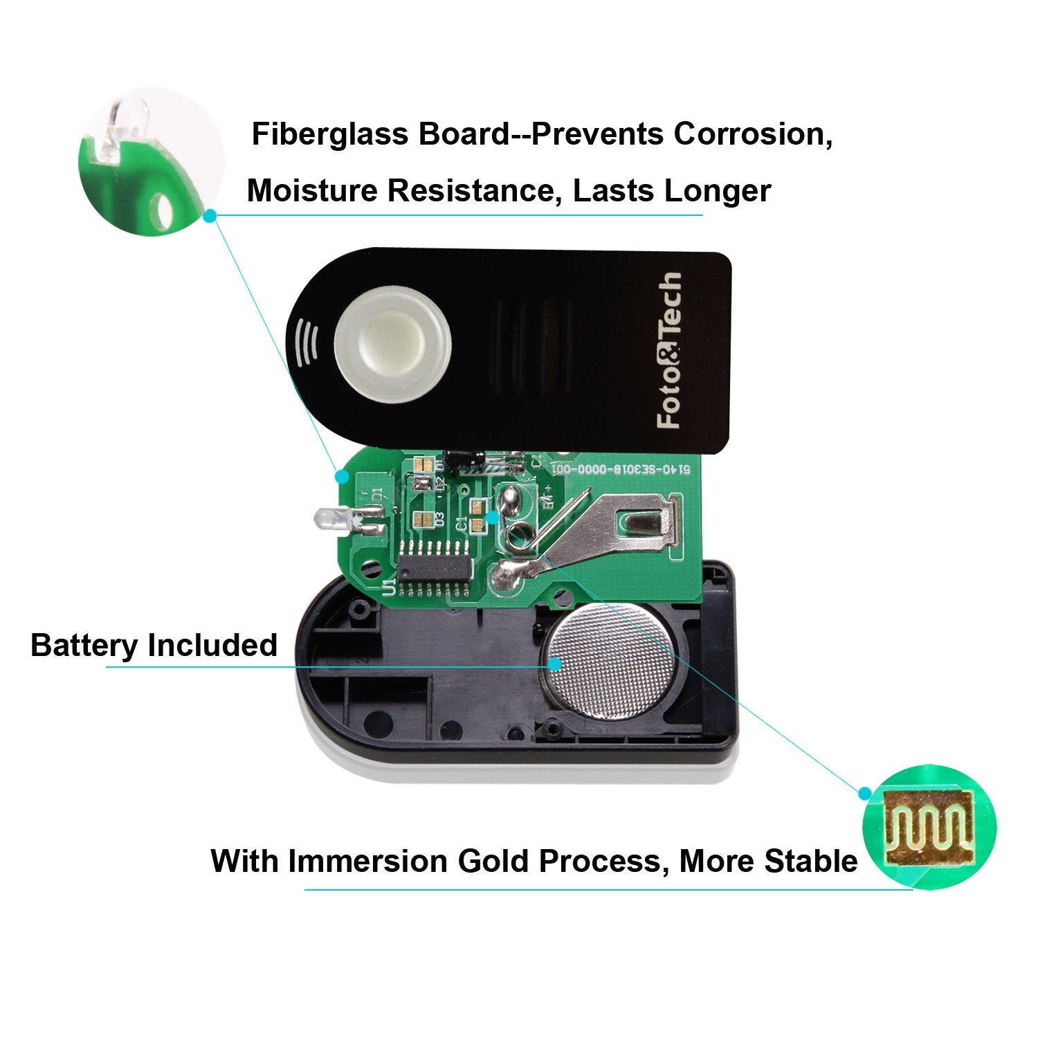 Foto&Tech Ftml-L3 Wireless Remote Control Compatible With Nikon D7500 D750 D3400 D3300 D3200 D5500 D5300 D5200 D5100 D7200 D7100