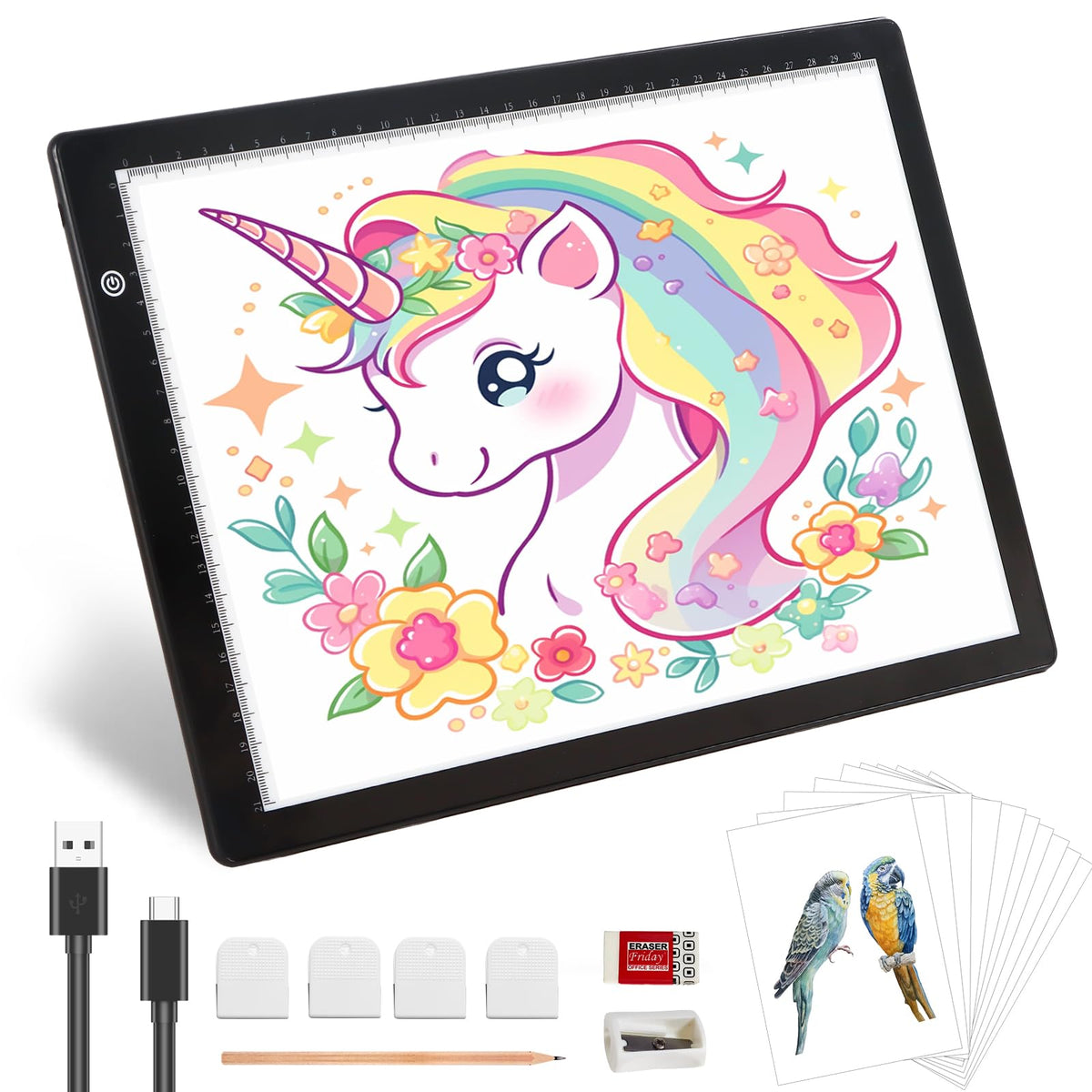 Keiwrlight A4 Light Board For Tracing Pad   Plugged In Power Thin Lightbox Adjustable Brightness Stepless Light Table, A4 Light