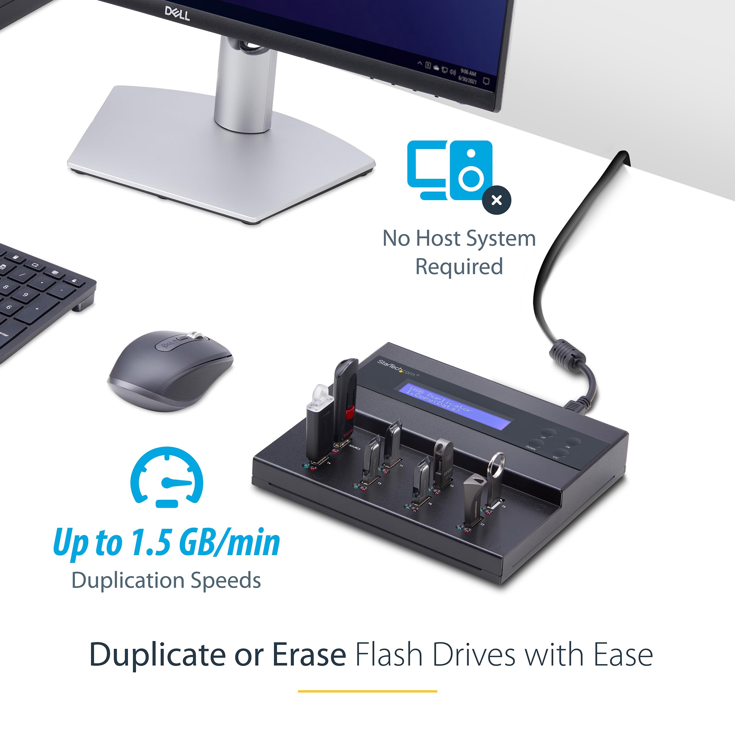Startech.Com Standalone 1 To 7 Usb Flash Drive Duplicator/Cloner / Eraser, Multiple Usb Thumb Drive Copier / Sanitizer, System F