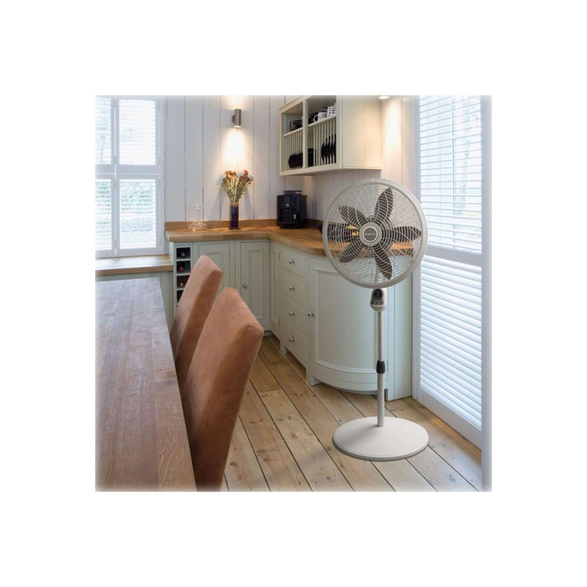 Lasko Lasko 18 Remote Control Elegance & Performance Pedestal, 3 Speed (1850) Household Fans, 26 X 21 X 6 Inches, White