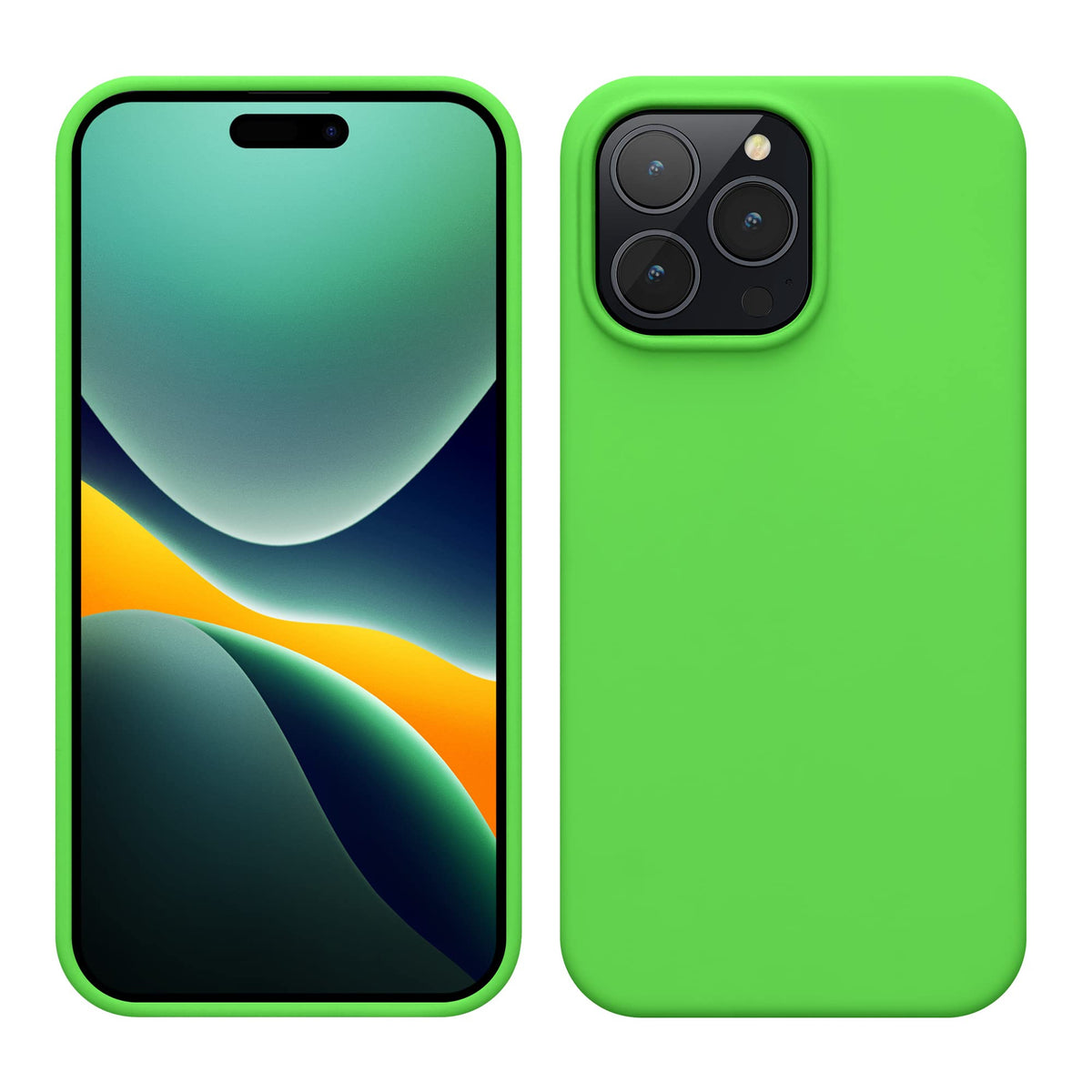 Kwmobile Case For Iphone 14 Pro Max Case   Slim Soft Tpu Silicone Cover   Works With Wireless Charging   Lime Green
