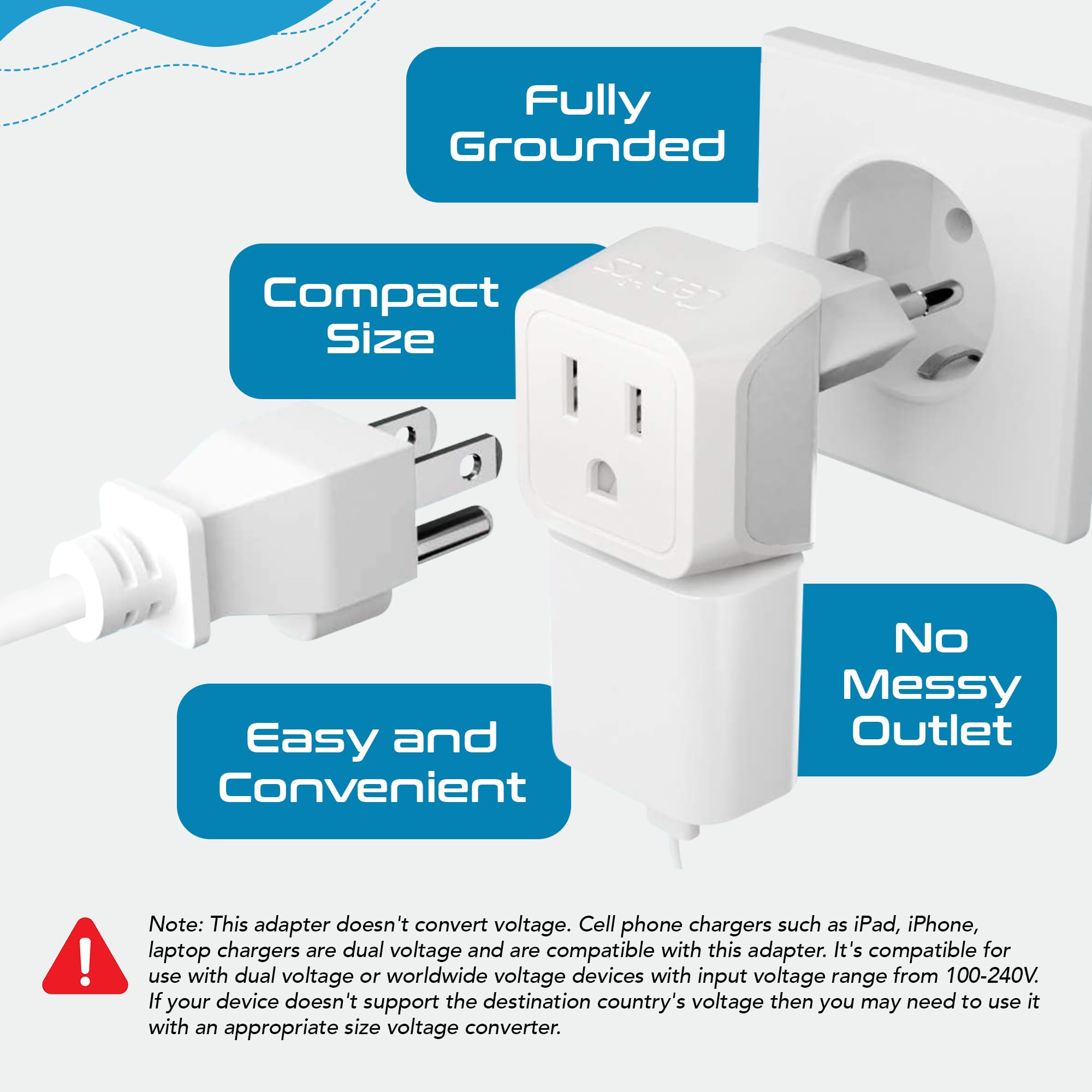 Ceptics Switzerland Travel Adapter Plug With Dual Usa Input   Power   Type J (3 Pack)   Ultra Compact   Safe Grounded Perfect Fo