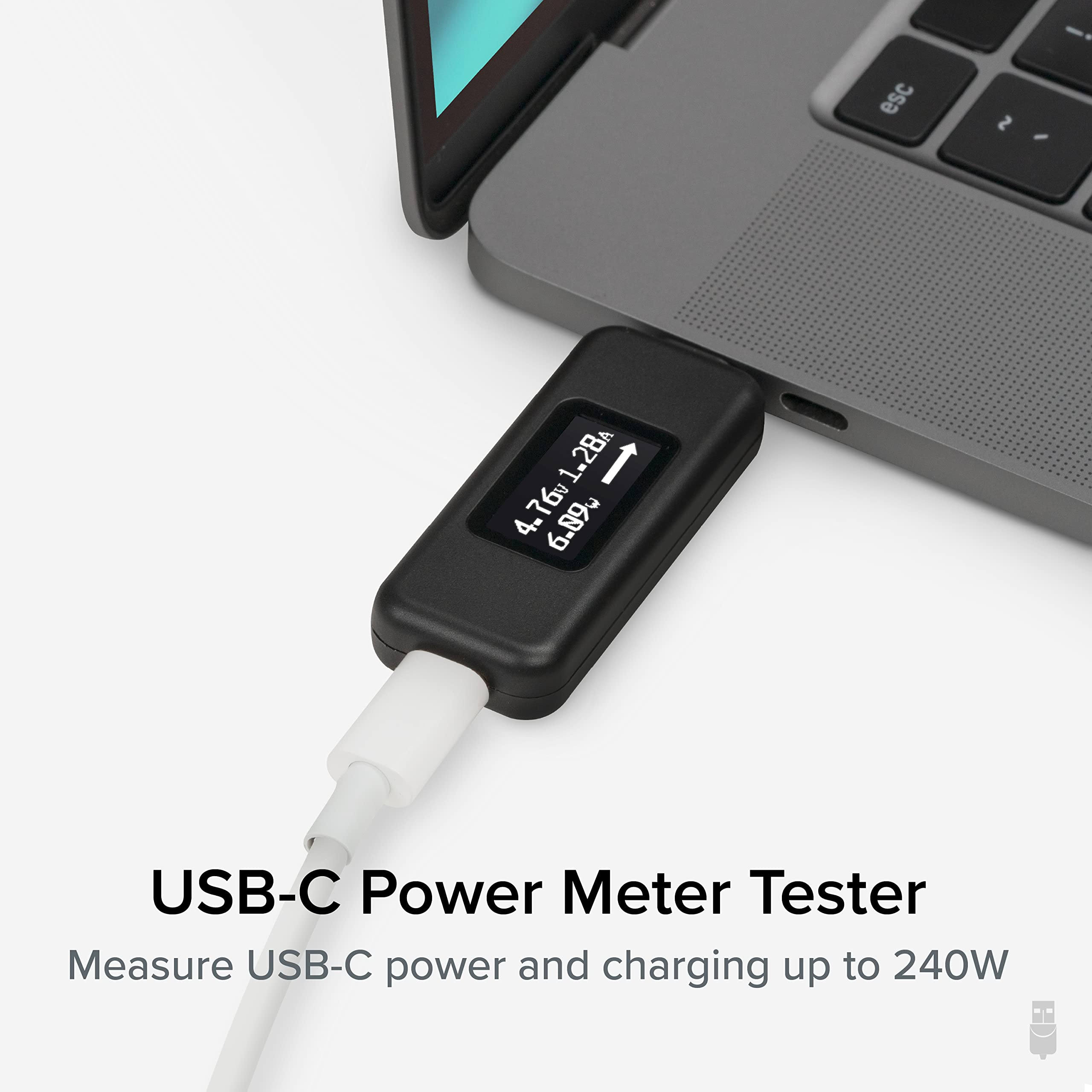 Plugable Usb C Power Meter Tester For Monitoring Usb C Connections Up To 240W   Digital Multimeter Tester For Usb C Cables, Lapt