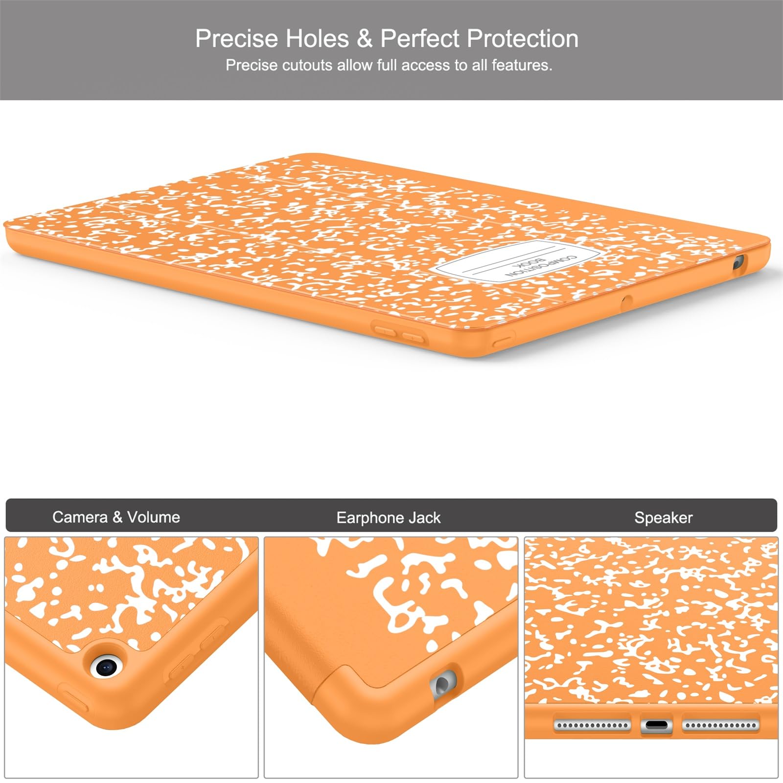 Soke Case For Ipad 9Th Generation 2021/8Th Gen 2020/7Th Gen 2019 With Pencil Holder   Premium Shockproof Case With Soft Tpu Back Cover & Auto Sleep/Wake For Ipad 10.2 Inch, Book Citrus