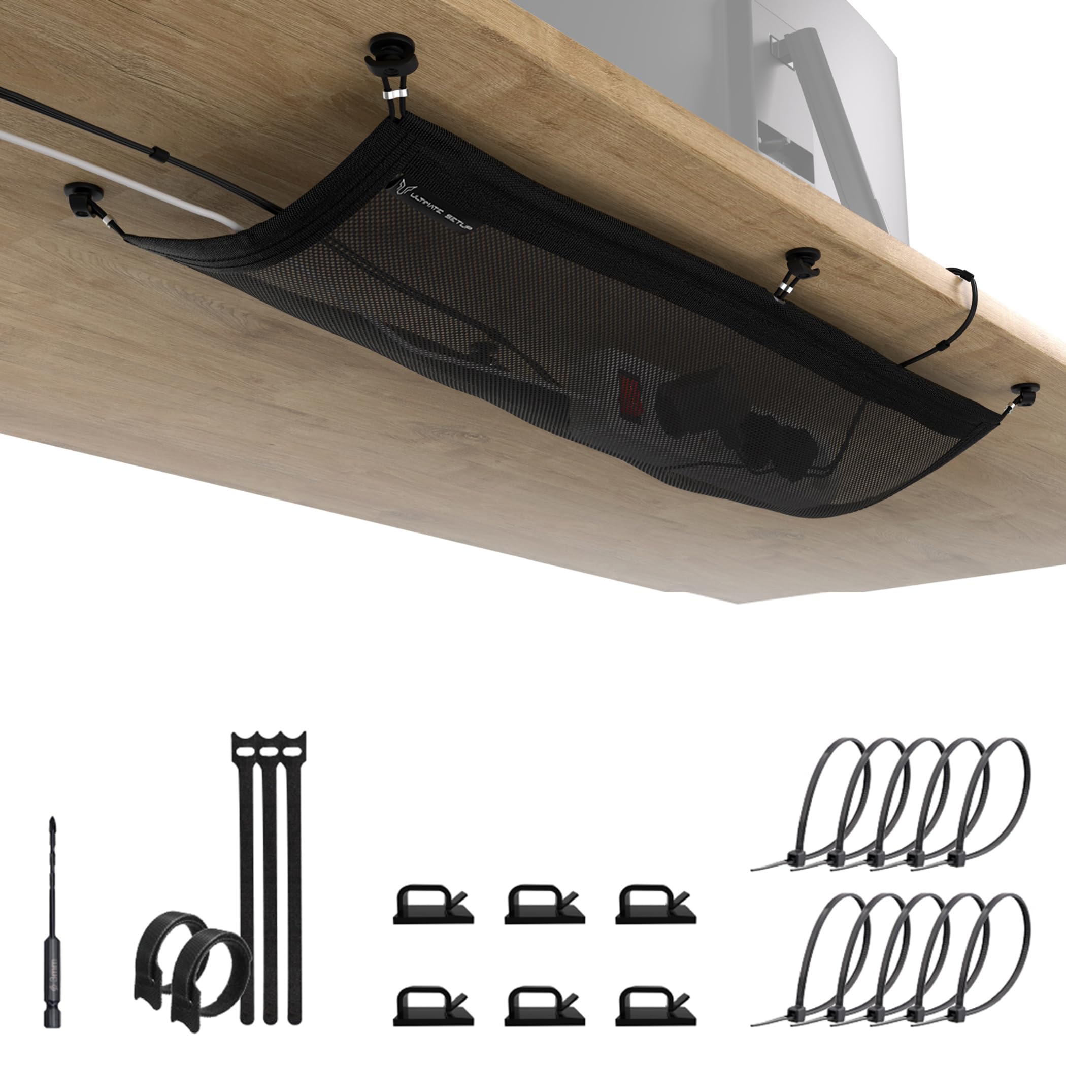 Ultimate Setup Cable Management Net   Under Desk Cable Management Tray   Cable Net Under Desk   Desk Wire Management Under Desk 