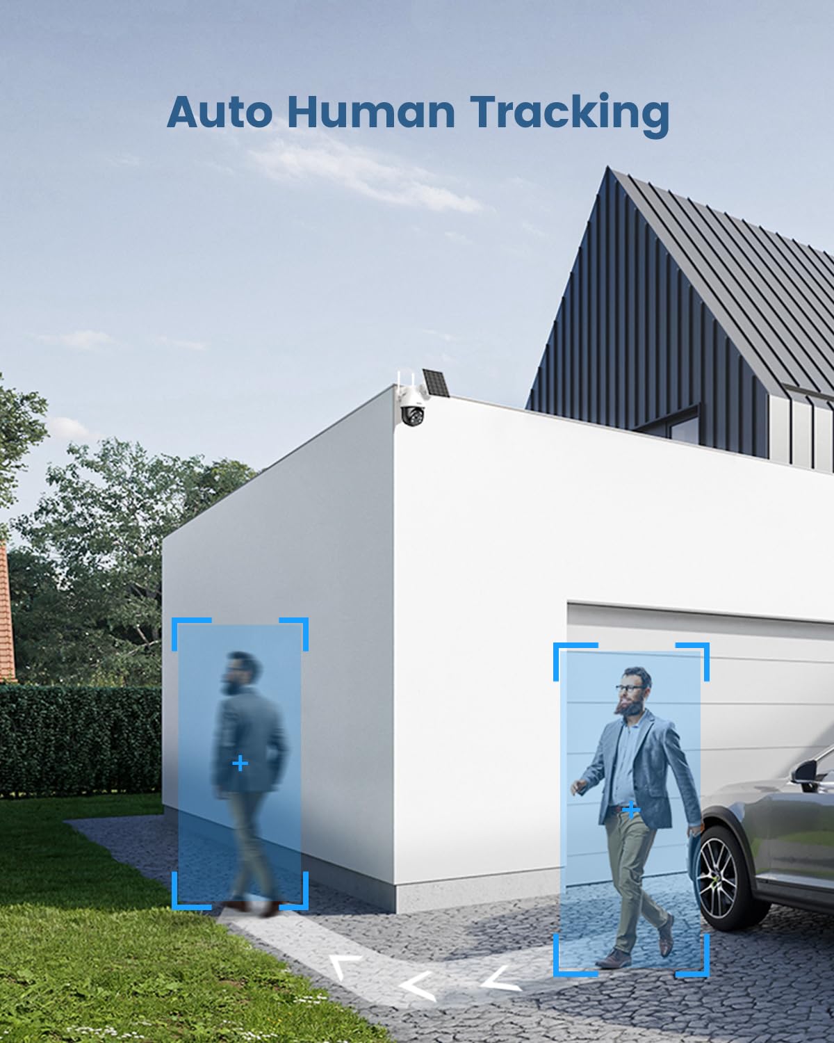 Aosu 3K/5Mp Solar Security Cameras System Wireless Outdoor, Battery Powered Wifi Camera For Home Security, Panoramic Ptz, Auto T