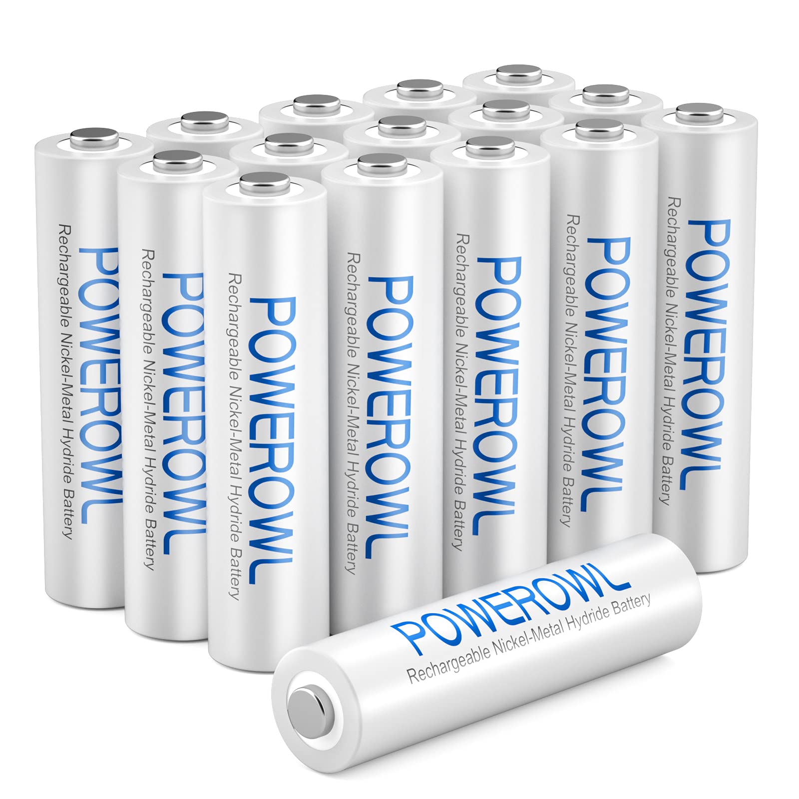 Powerowl Aaa Rechargeable Batteries High Capacity, Low Self Discharge Hr03 Battery 1000Mah 1.2V Nimh, 16 Pack