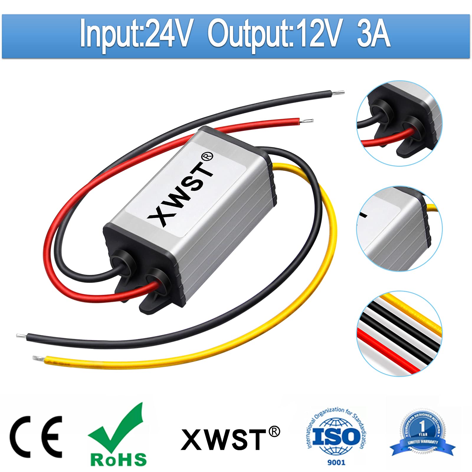 Dc To Dc 24V To 12V Step Down Voltage 12Volts Regulator Buck Converter Output 3A 36W Power Converter Module (3A)
