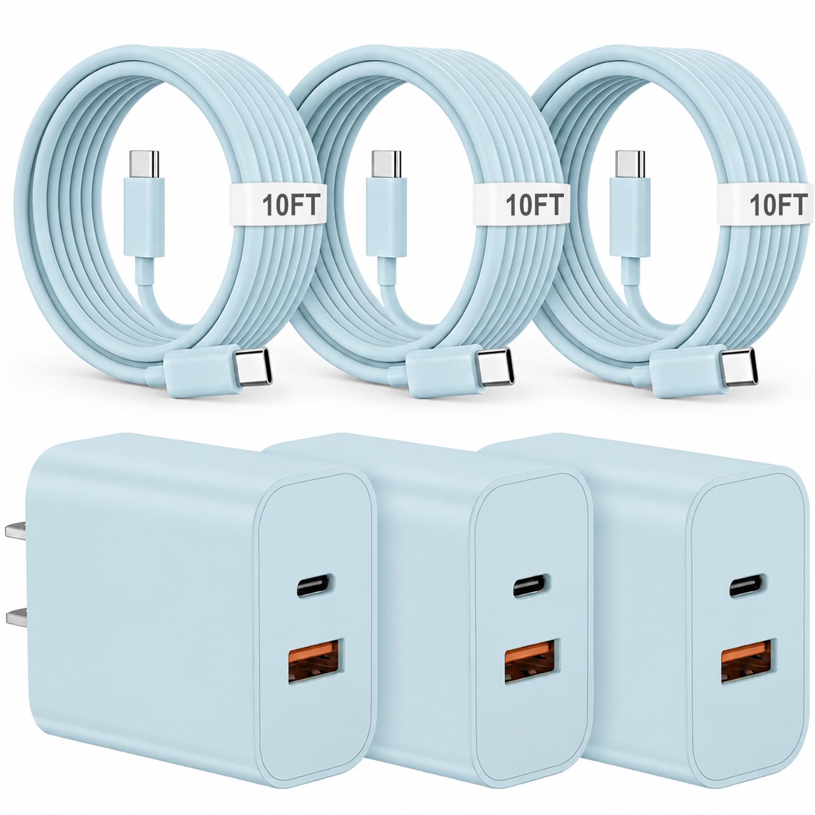 iPhone 17 16 15 Charger Fast Charging Type C Charger USB C Chargers Blue