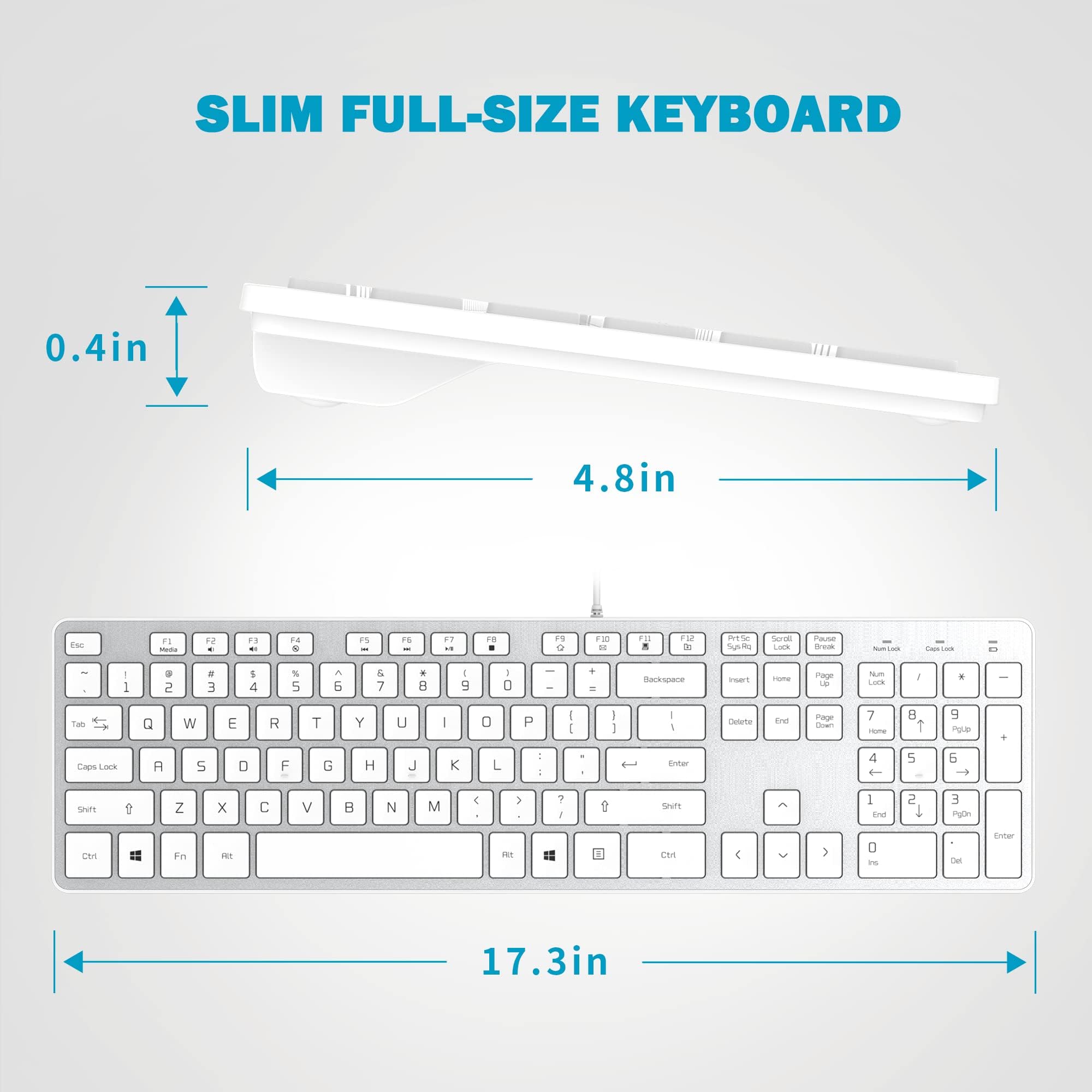 B.Friendit Wired Usb Keyboard, Comfortable Quiet Chocolate Keys, Durable Ultra Slim Wired Computer Keyboard, Qwerty Layout For P