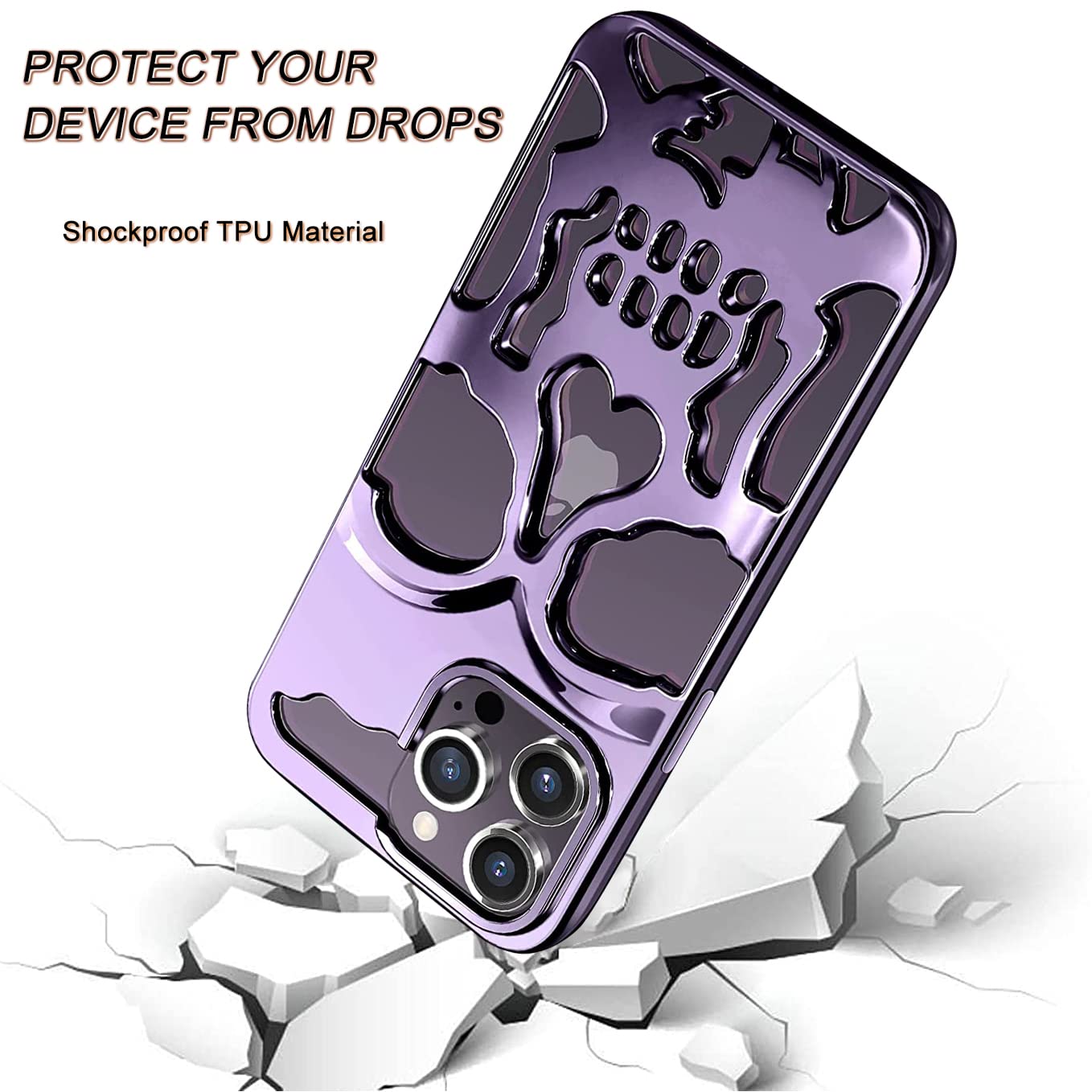 Imogacla 2023 Skull Halloween Phone Case - Chrome Hearts Iphone 15 Case, Skeleton Cool Gothic Designer For Iphone 15 Phone Case