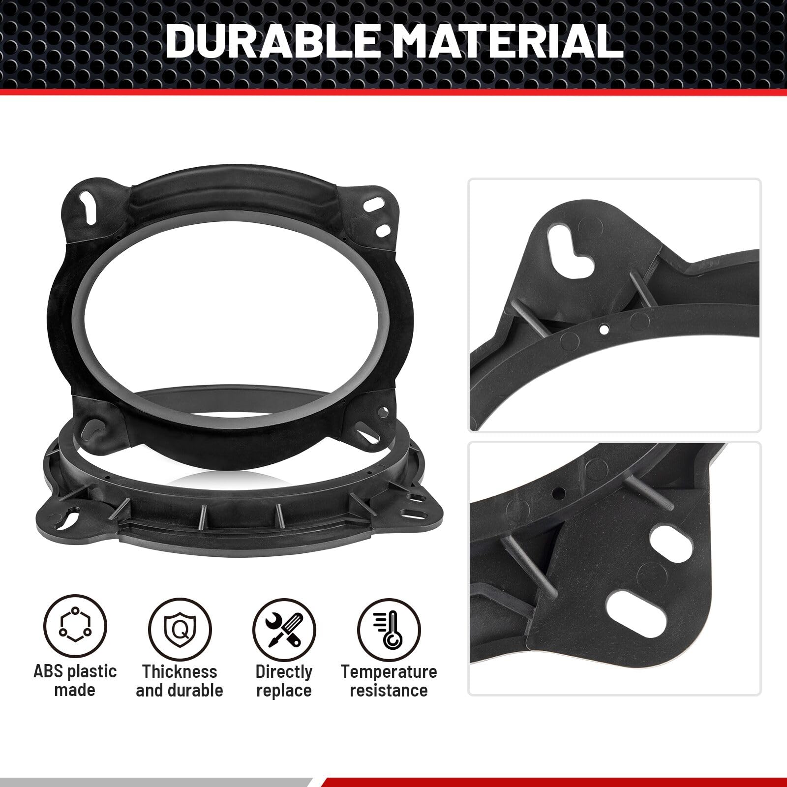 Red Wolf 6'' X 9'' Front Door Speaker Bracket Adapter For 2004 Up Toyota 4Runner Avalon Highlander Tacoma Prius Sequoia Tundra I