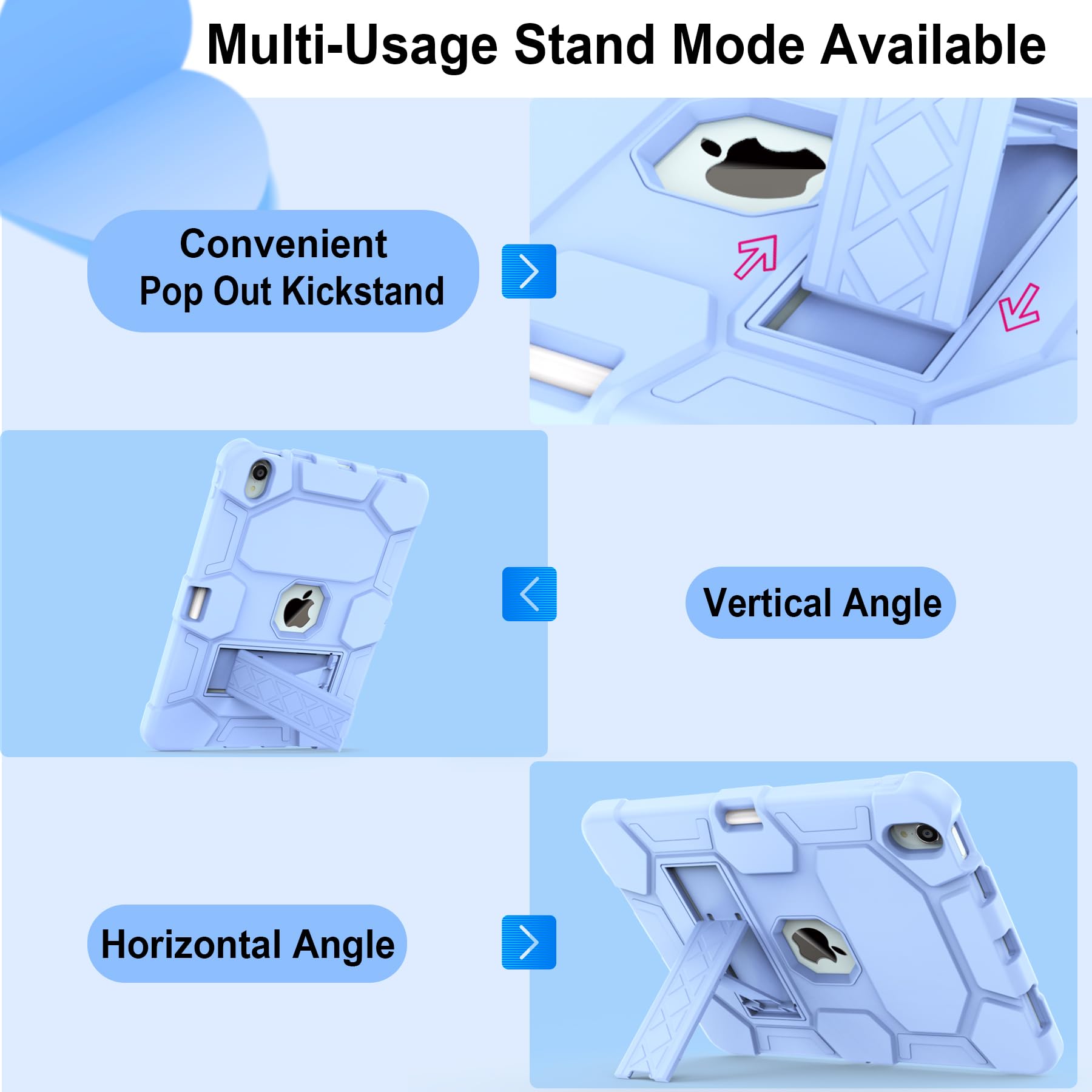 Ccmao For Ipad Air 11 Inch 2024 Case & Ipad Air 5Th/4Th Gen 10.9 Inch 2022/2020 With Pencil Holder And Kickstand, Heavy Duty Sho